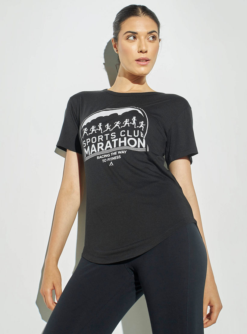 تيشيرت بياقة مستديرة وأكمام قصيرة وطبعات-women-clothing-sportswearandactivewear-tshirtsandvests-image-1