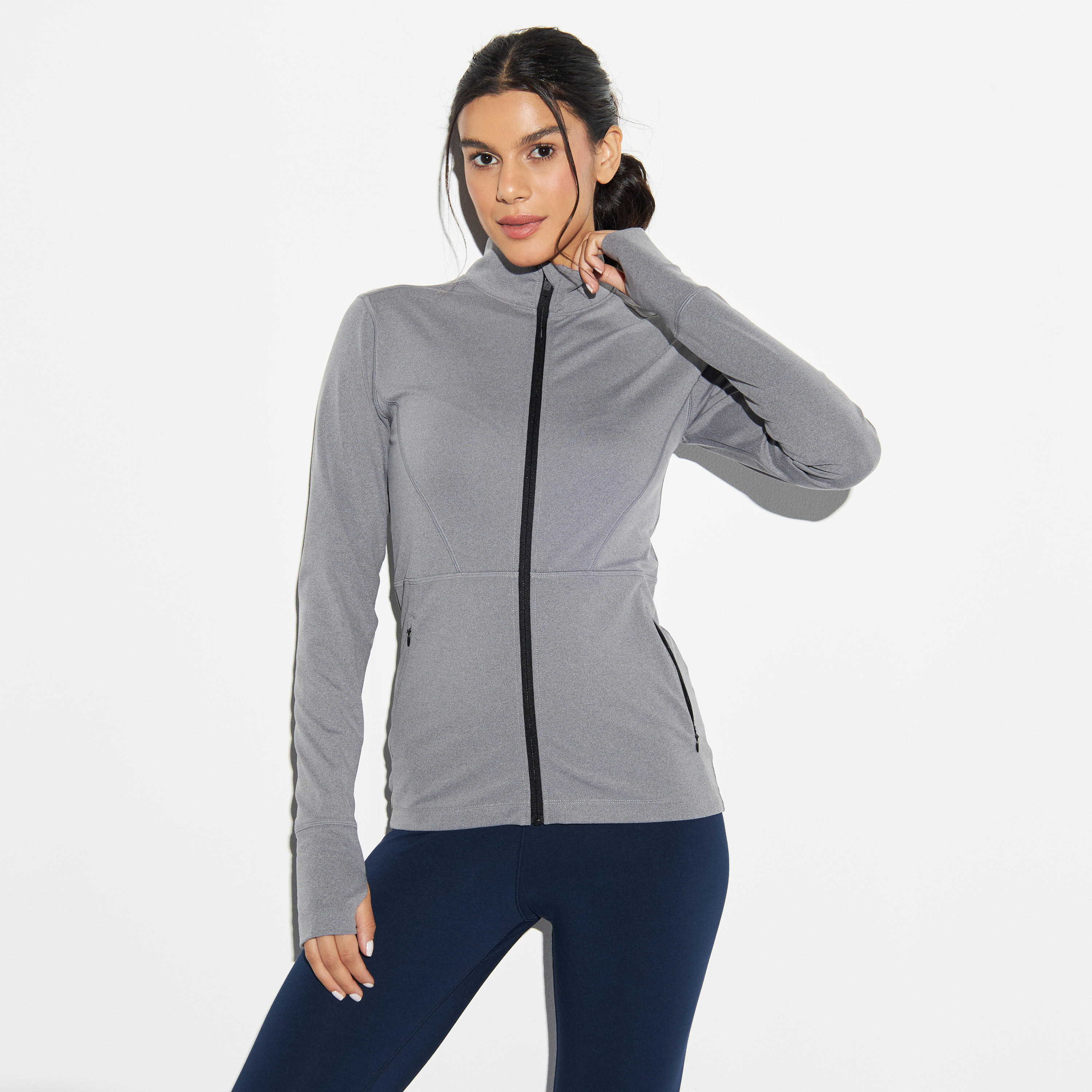 جاكيت سادة بياقة عالية وجيوب وسحّاب-women-clothing-sportswearandactivewear-coatsandjackets-jackets-image-4