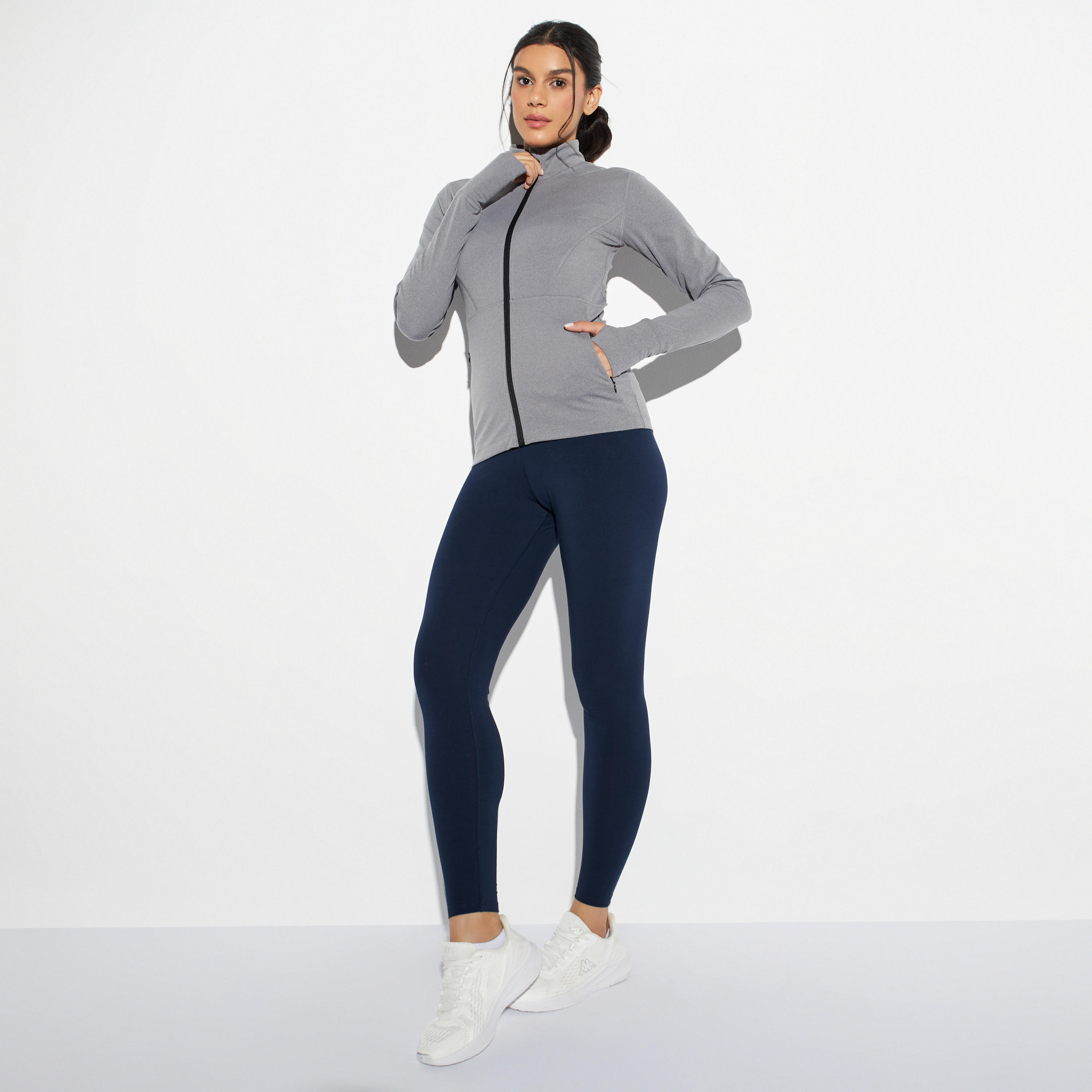 جاكيت سادة بياقة عالية وجيوب وسحّاب-women-clothing-sportswearandactivewear-coatsandjackets-jackets-image-3