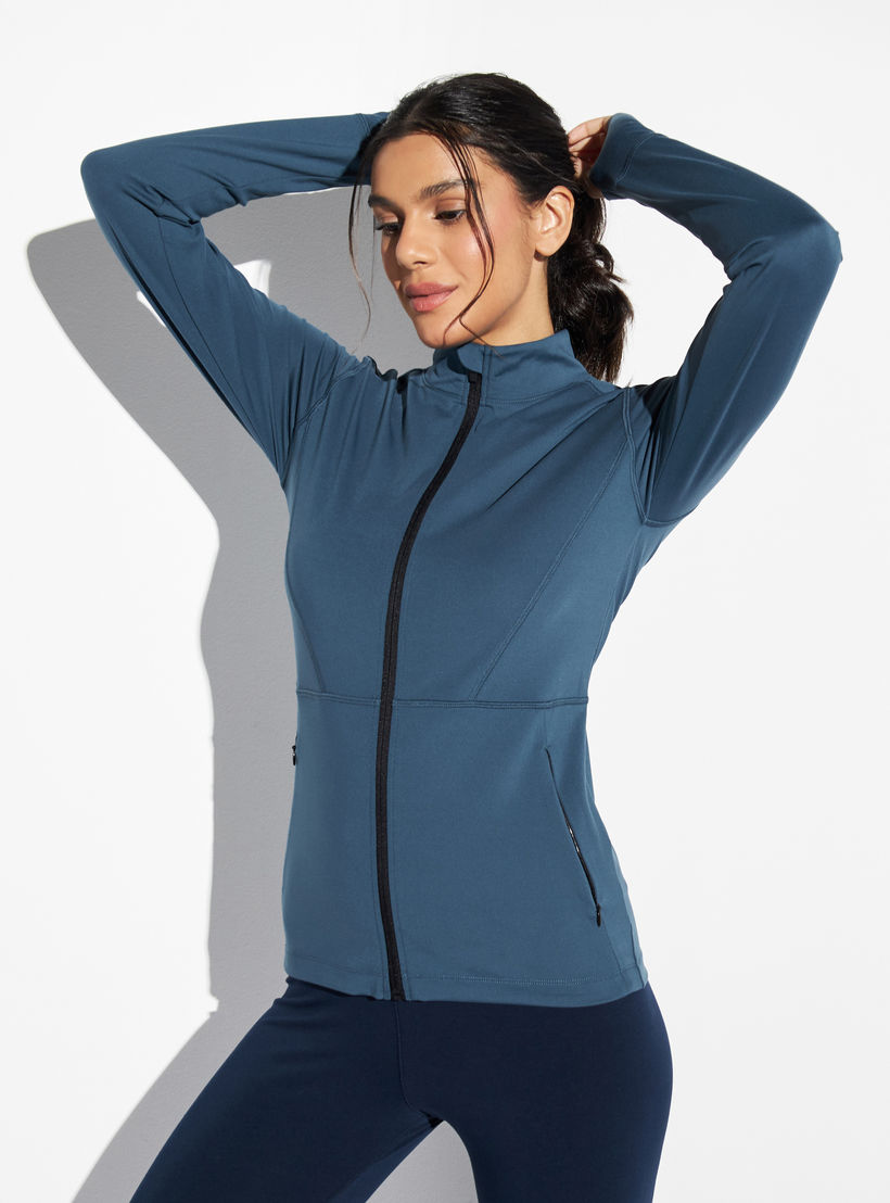 جاكيت بياقة عالية وسحاب بجيوب-women-clothing-sportswearandactivewear-coatsandjackets-jackets-image-4