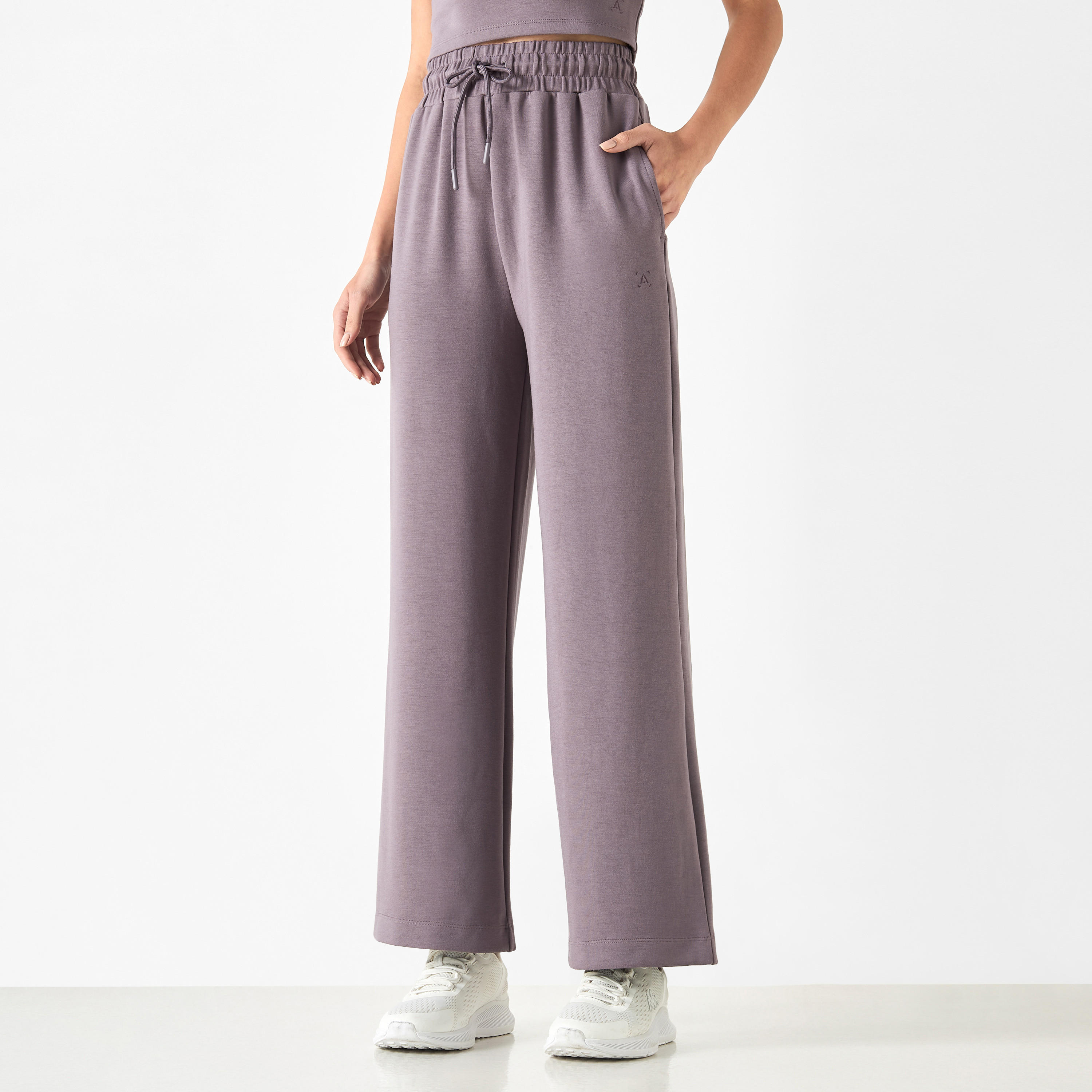 Track Pants with Drawstring Closure and Pockets-women-clothing-bottoms-joggers-image-1