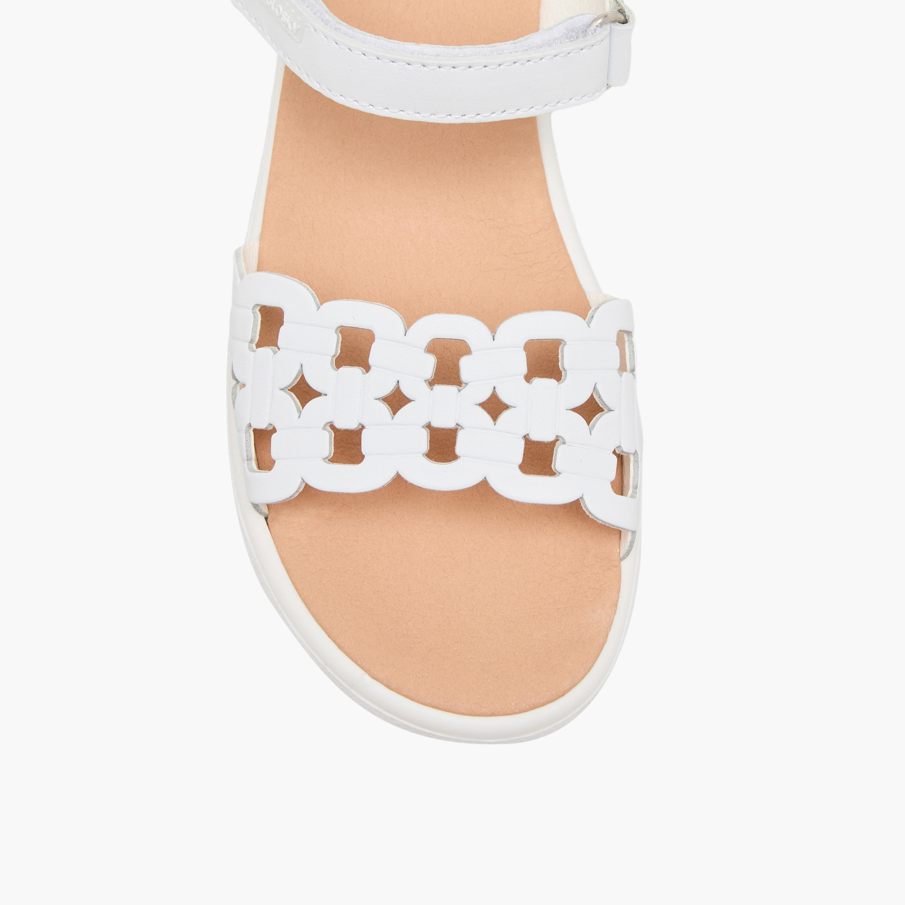 Pablosky Girls Cutout Detail Hook & Loop Leather Sandals-girls-shoes-sandals-image-3
