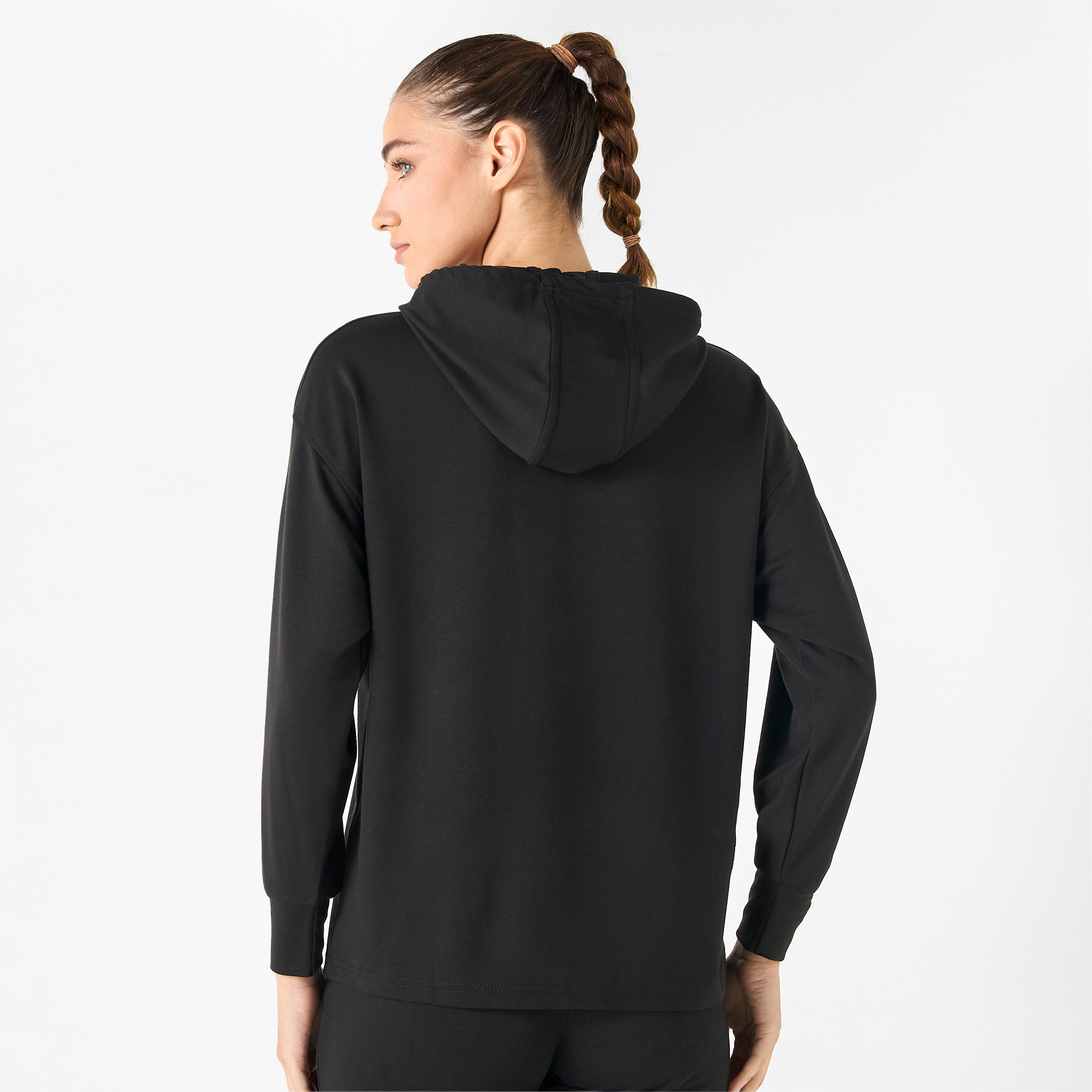 سويت شيرت سادة بقبعة وأكمام طويلة-women-clothing-sportswearandactivewear-hoodiesandsweatshirts-image-3