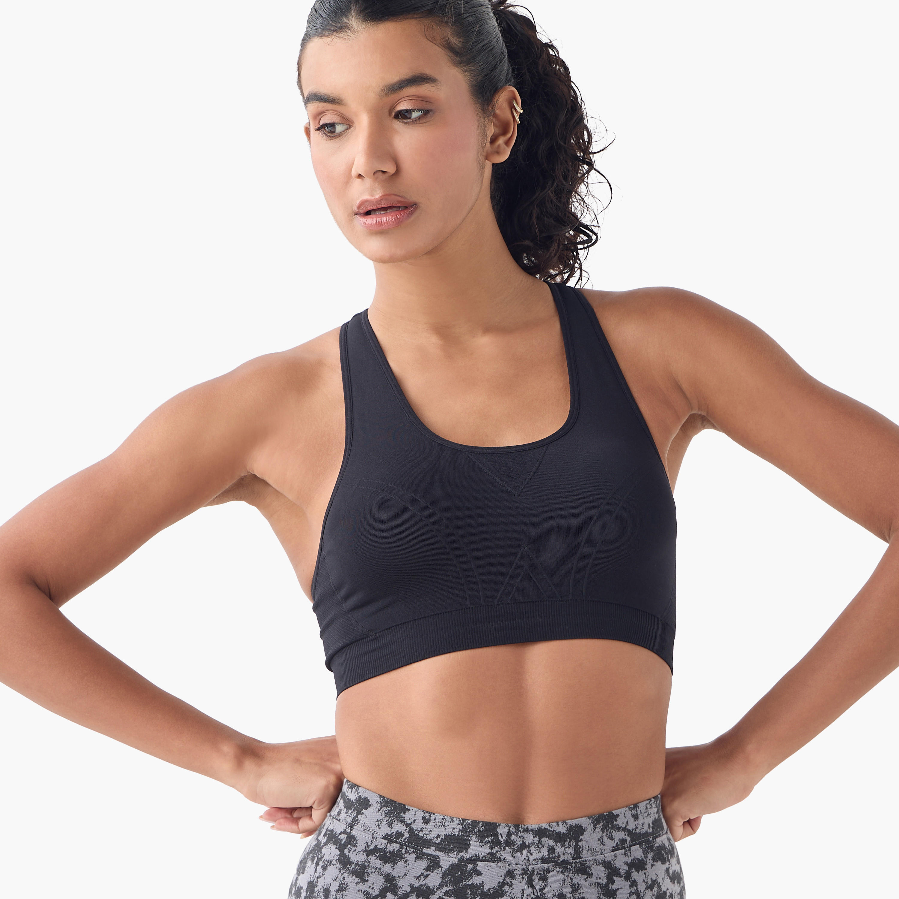 Textured Sports Bra with Racerback-sports-women-clothing-sportsbras-image-1