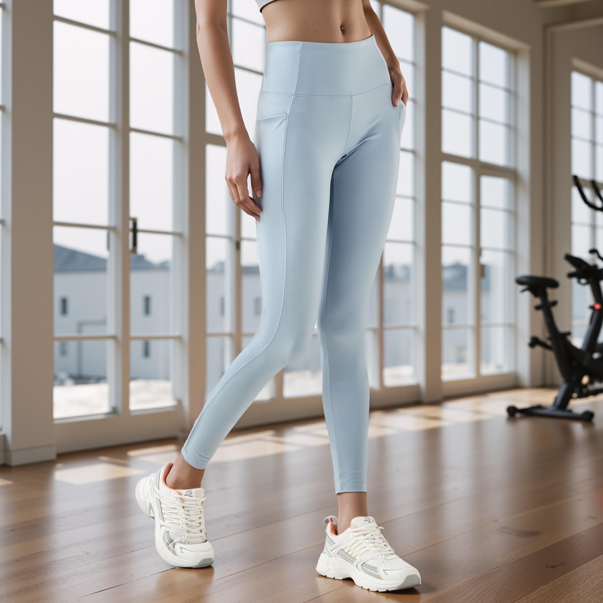 Skinny Fit Flexi Waist Leggings with Pockets-sports-women-clothing-activewearleggings-image-1