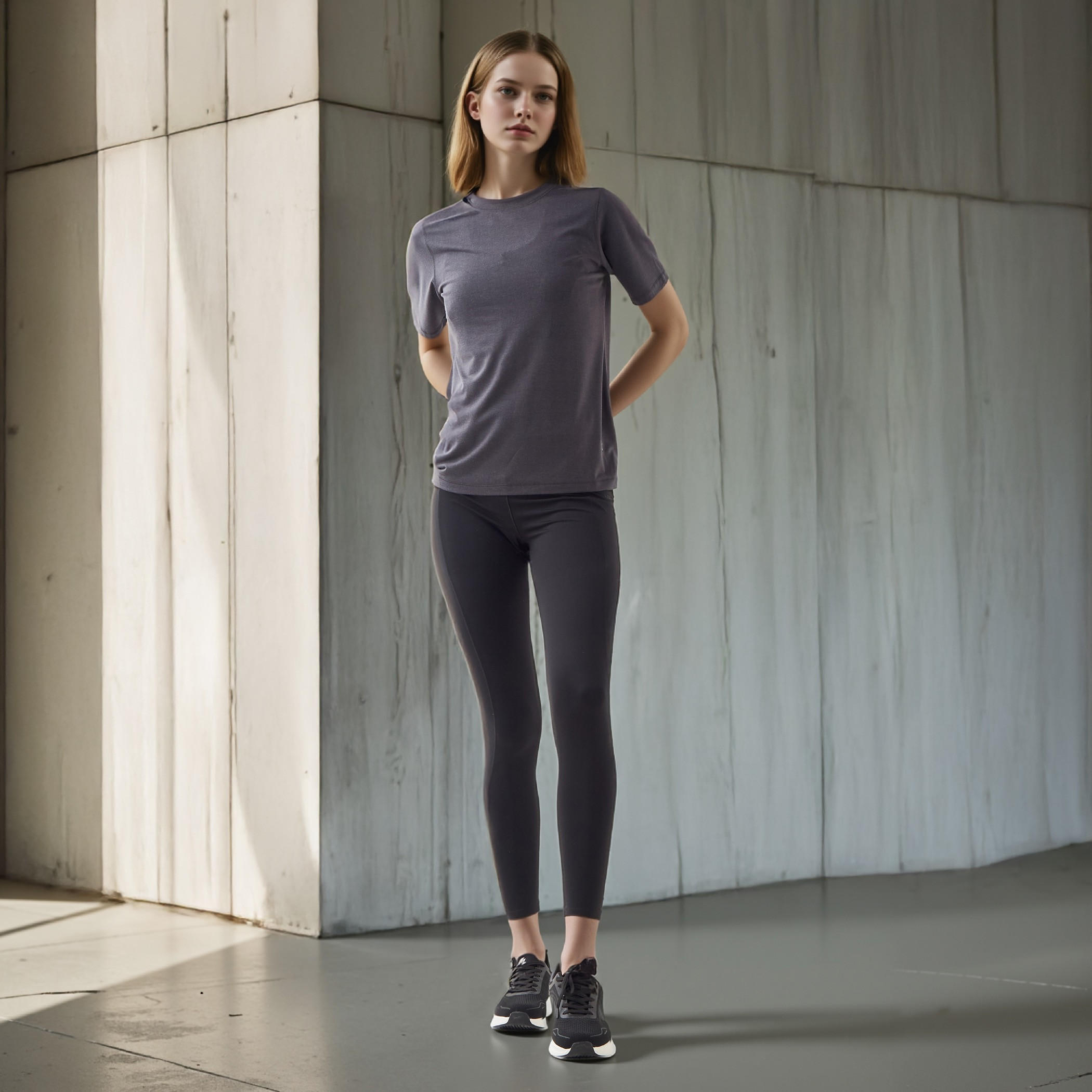 Seamless Crew Neck T-shirt with Short Sleeves-women-clothing-tshirts-image-2