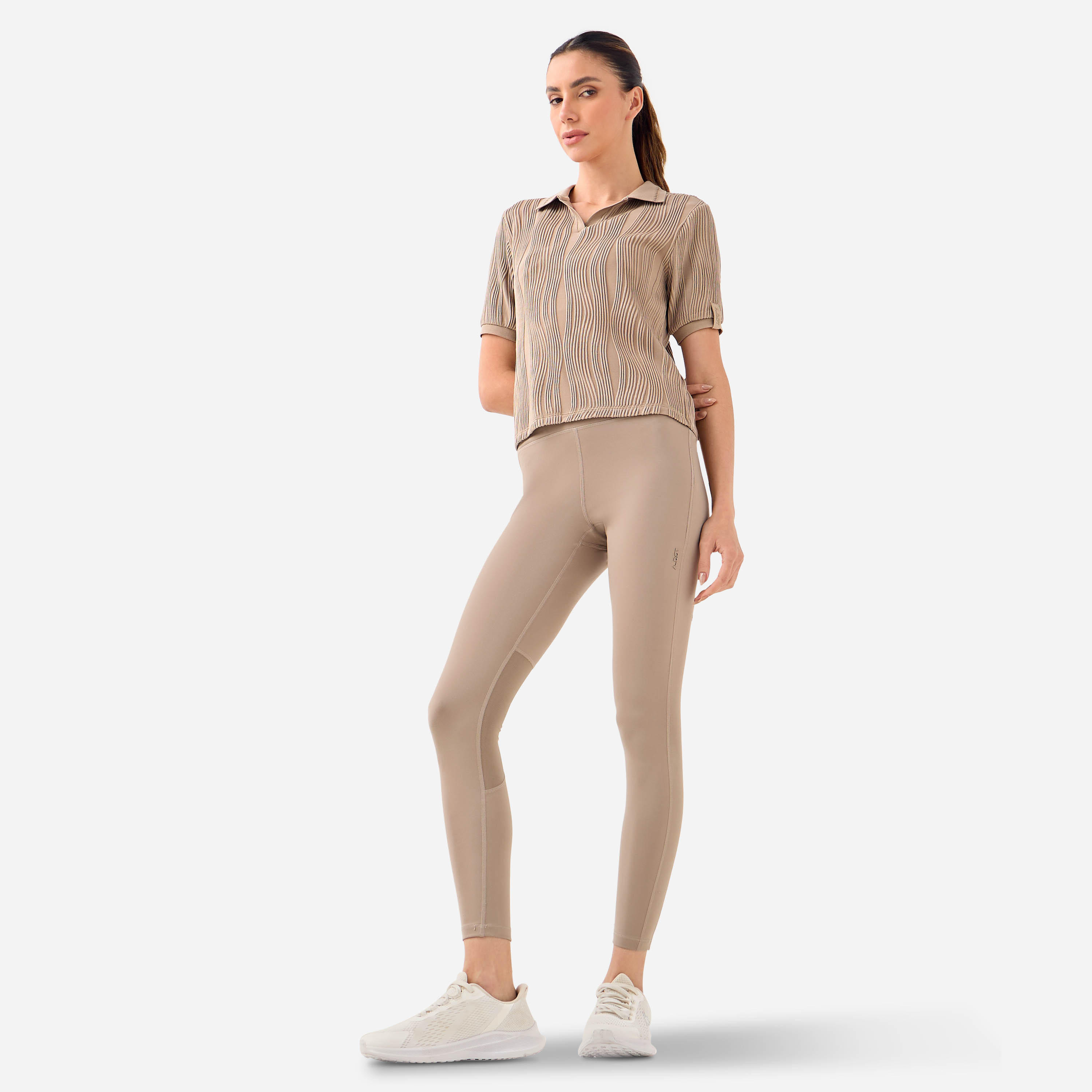 Jacquard Textured Polo T-shirt-women-clothing-tshirts-image-2