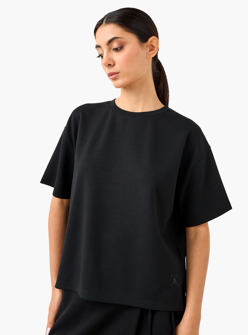Oversized T-shirt with Side Slit-women-clothing-tshirts-image-1