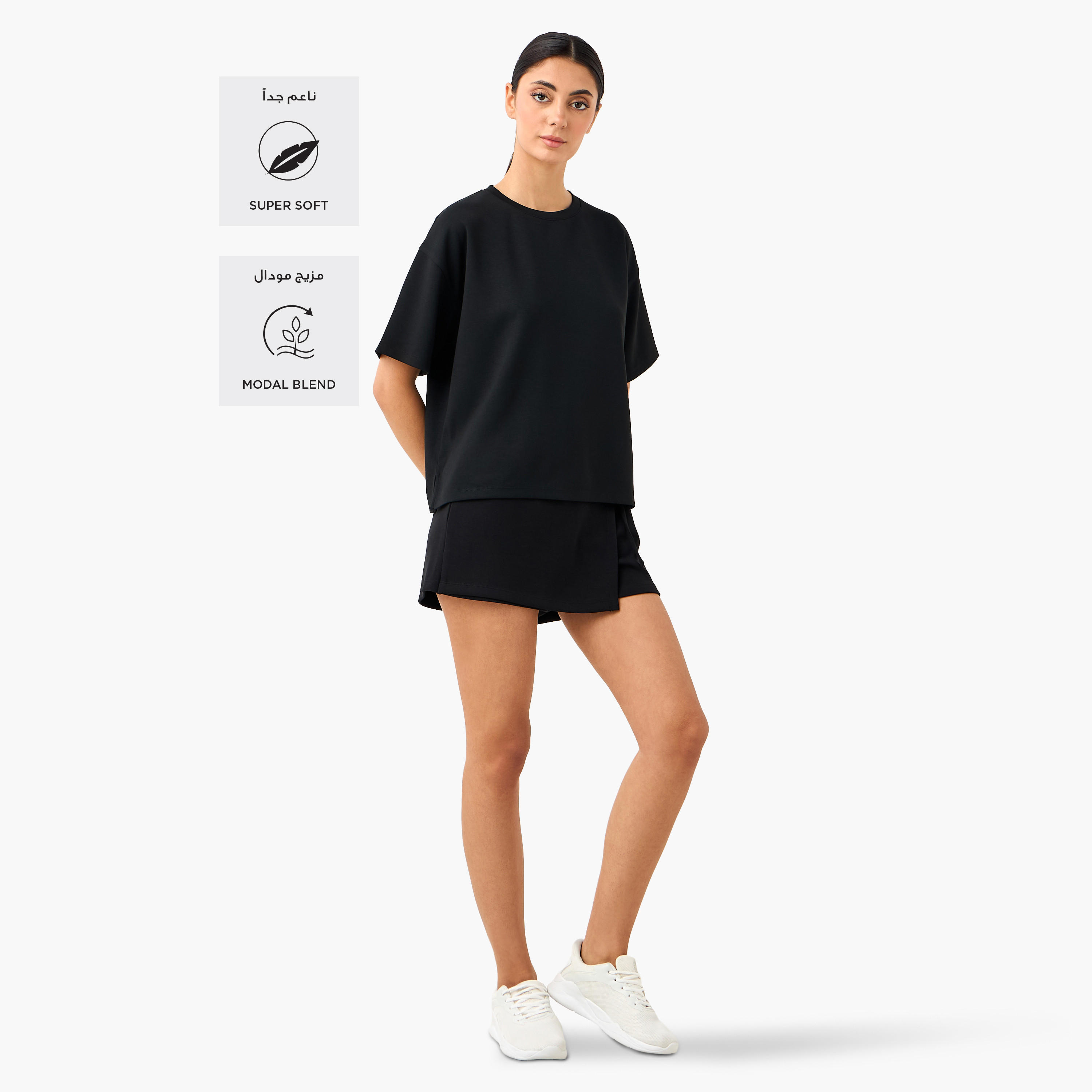 Oversized T-shirt with Side Slit-women-clothing-tshirts-image-2