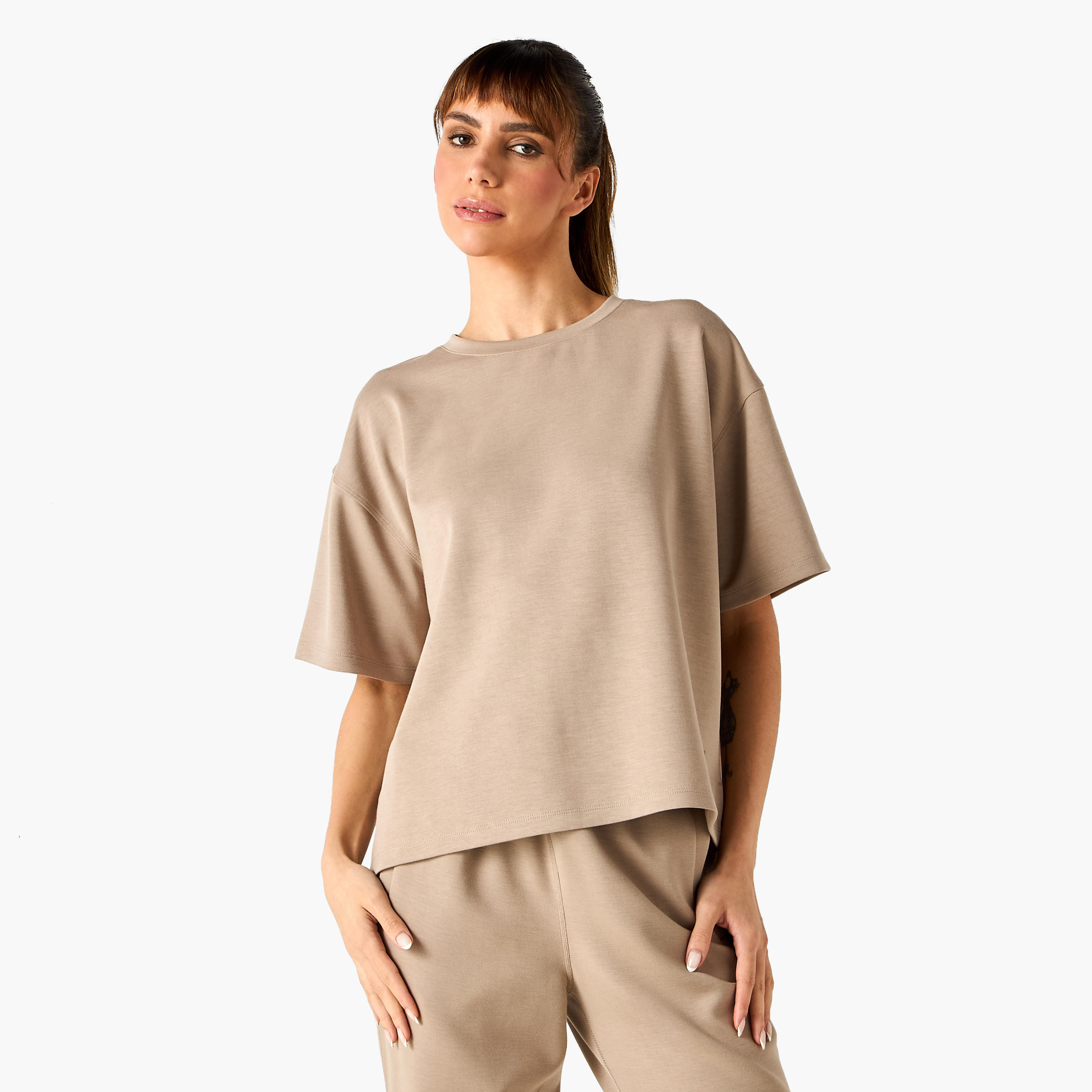 تيشيرت فضفاض بفتحة جانبية-women-clothing-tshirts-image-5