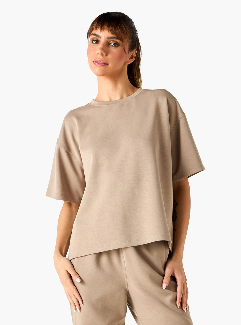 تيشيرت فضفاض بفتحة جانبية-women-clothing-tshirts-image-5