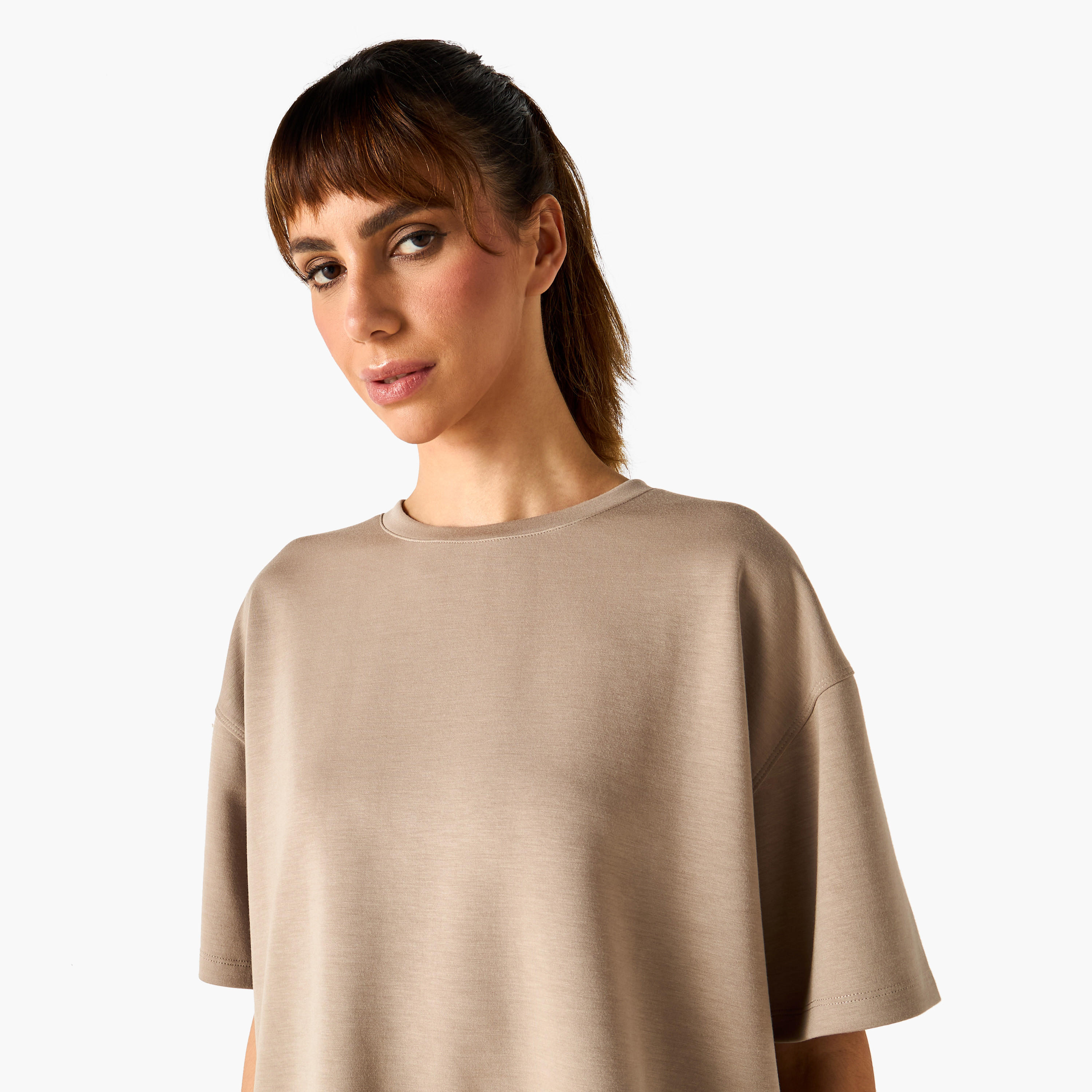 تيشيرت فضفاض بفتحة جانبية-women-clothing-tshirts-image-2