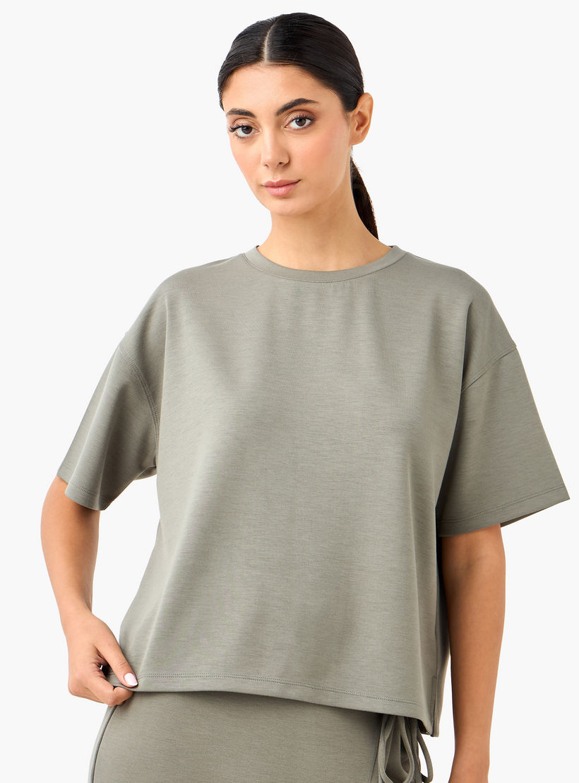 Oversized T-shirt with Side Slit-women-clothing-tshirts-image-1