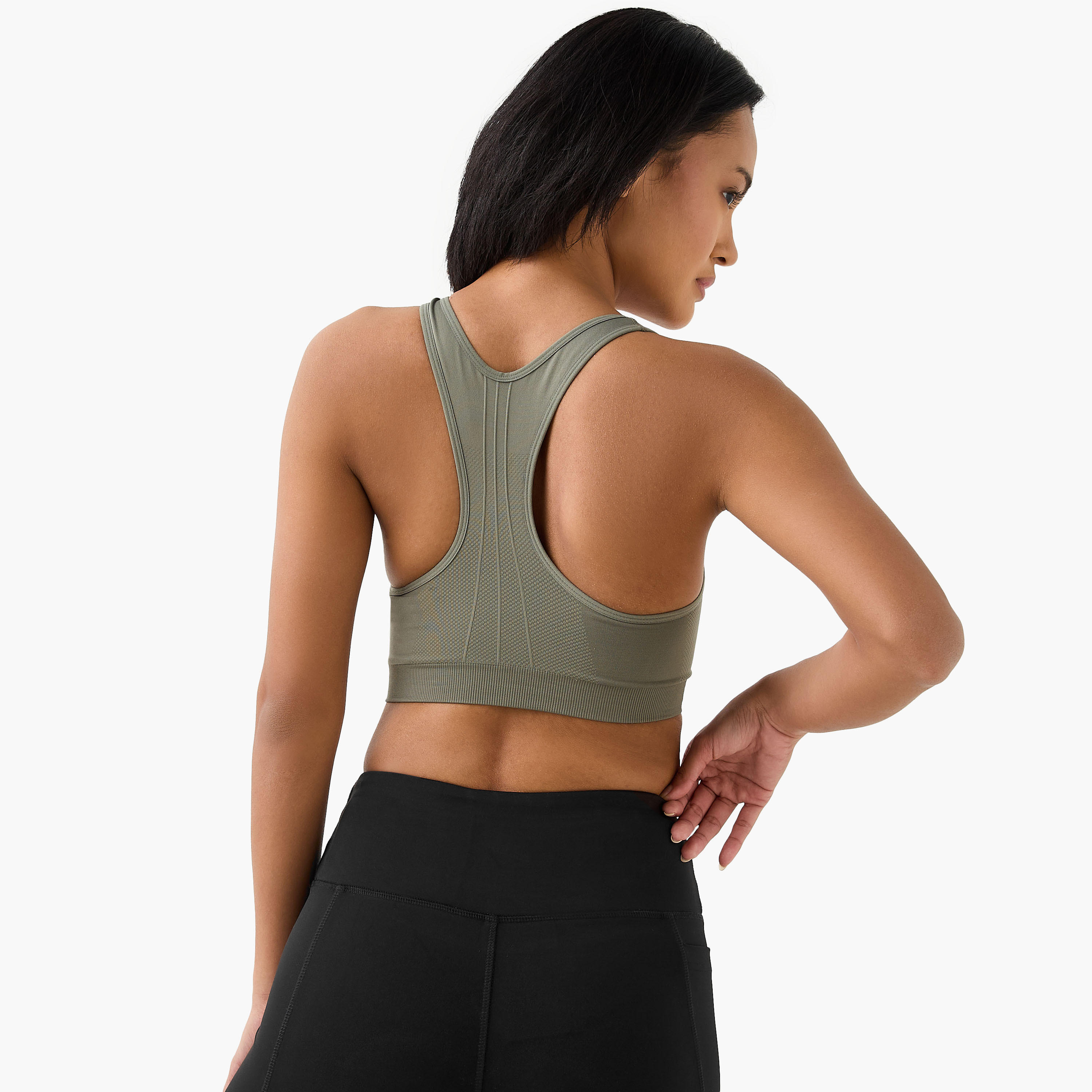صدرية رياضية بارزة الملمس بظهر متقاطع وياقة عميقة وحشوات قابلة للإزالة-women-clothing-lingerie-bras-image-3