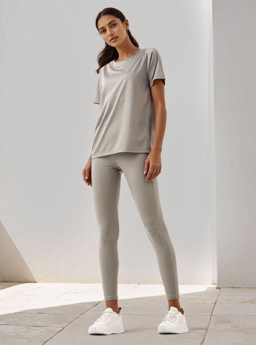 Regular Fit Crew Neck T-shirt with Short Sleeves-women-clothing-tshirts-image-2
