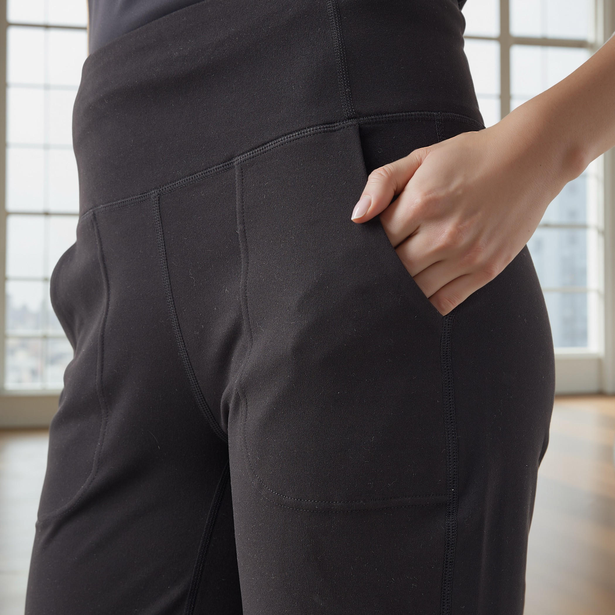 Wide Leg Flexi Waist Pants with Pockets-sports-women-clothing-activewearleggings-image-4