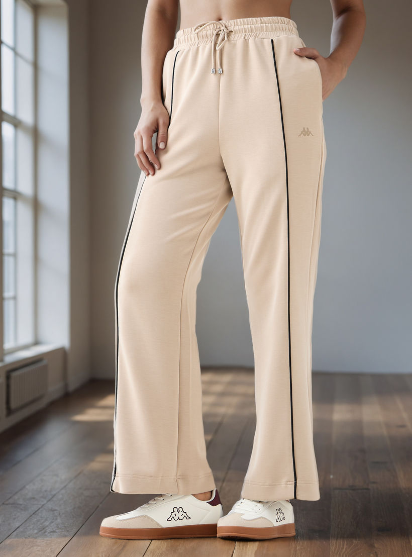 بنطال رياضي من كابا بقصة عادية وتفاصيل شريطية-women-clothing-bottoms-joggers-image-1
