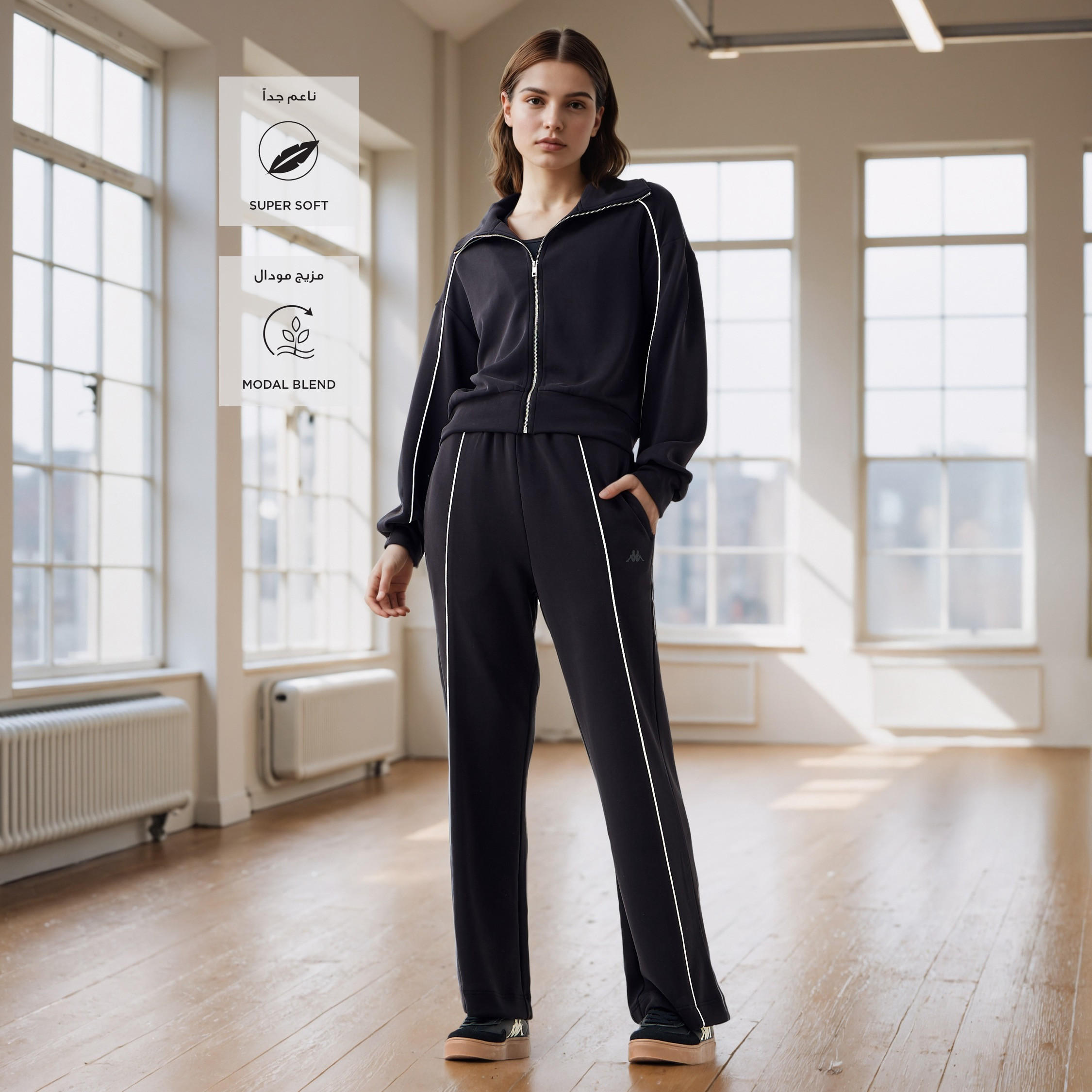 Kappa Piping Detail Regular Fit Track Pants-women-clothing-bottoms-joggers-image-2