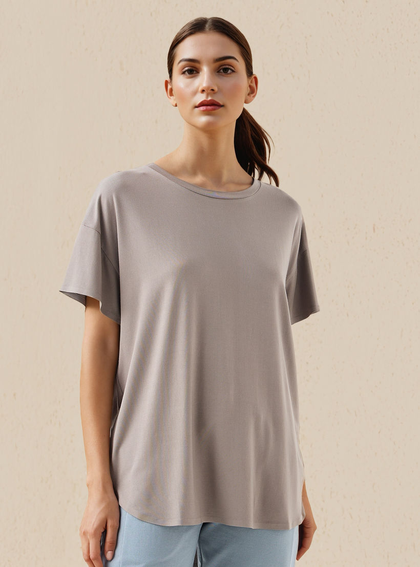 تيشيرت بوكسي بياقة مستديرة-women-clothing-tshirts-image-1