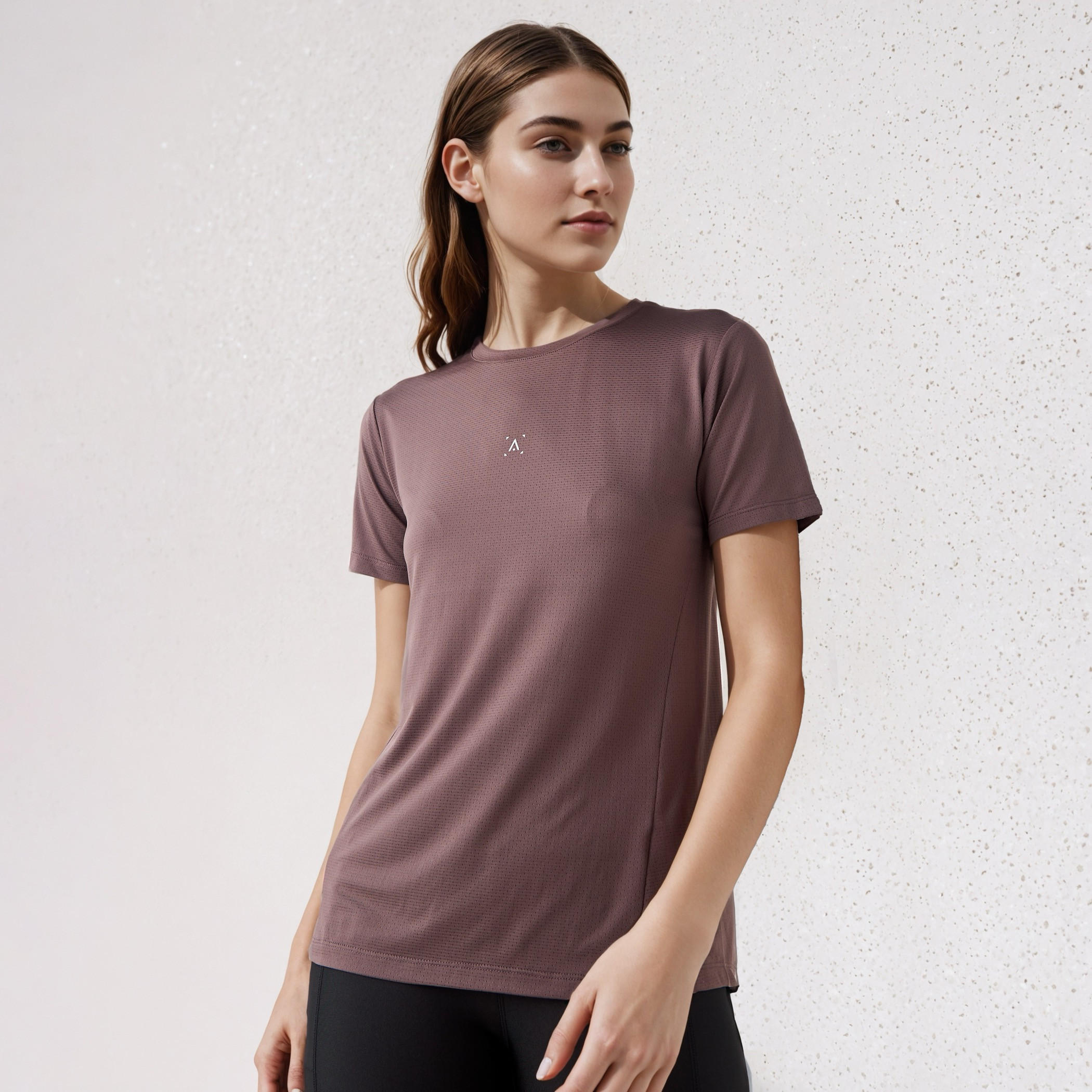 Textured Crew Neck T-shirt-women-clothing-tshirts-image-1