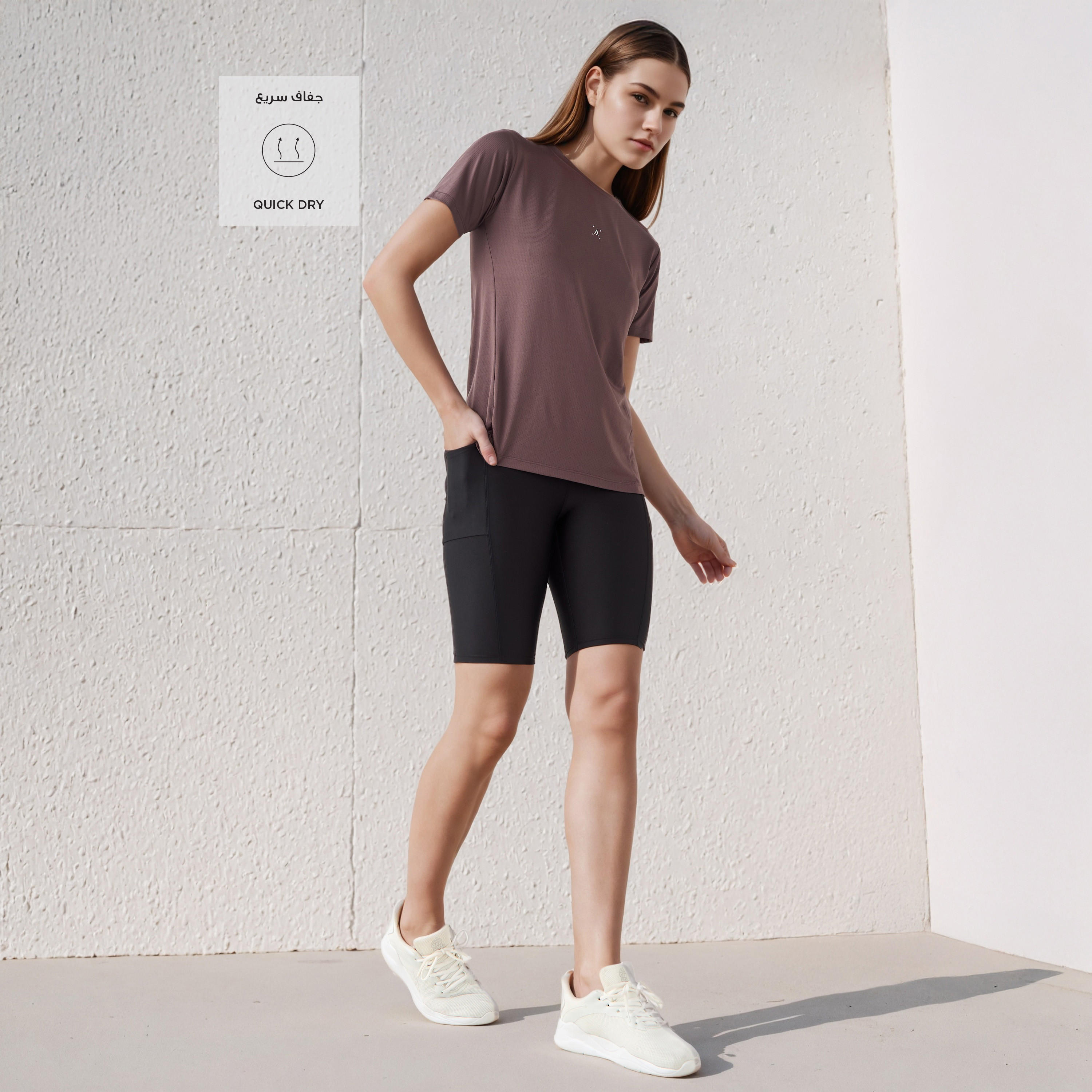 Textured Crew Neck T-shirt-women-clothing-tshirts-image-2