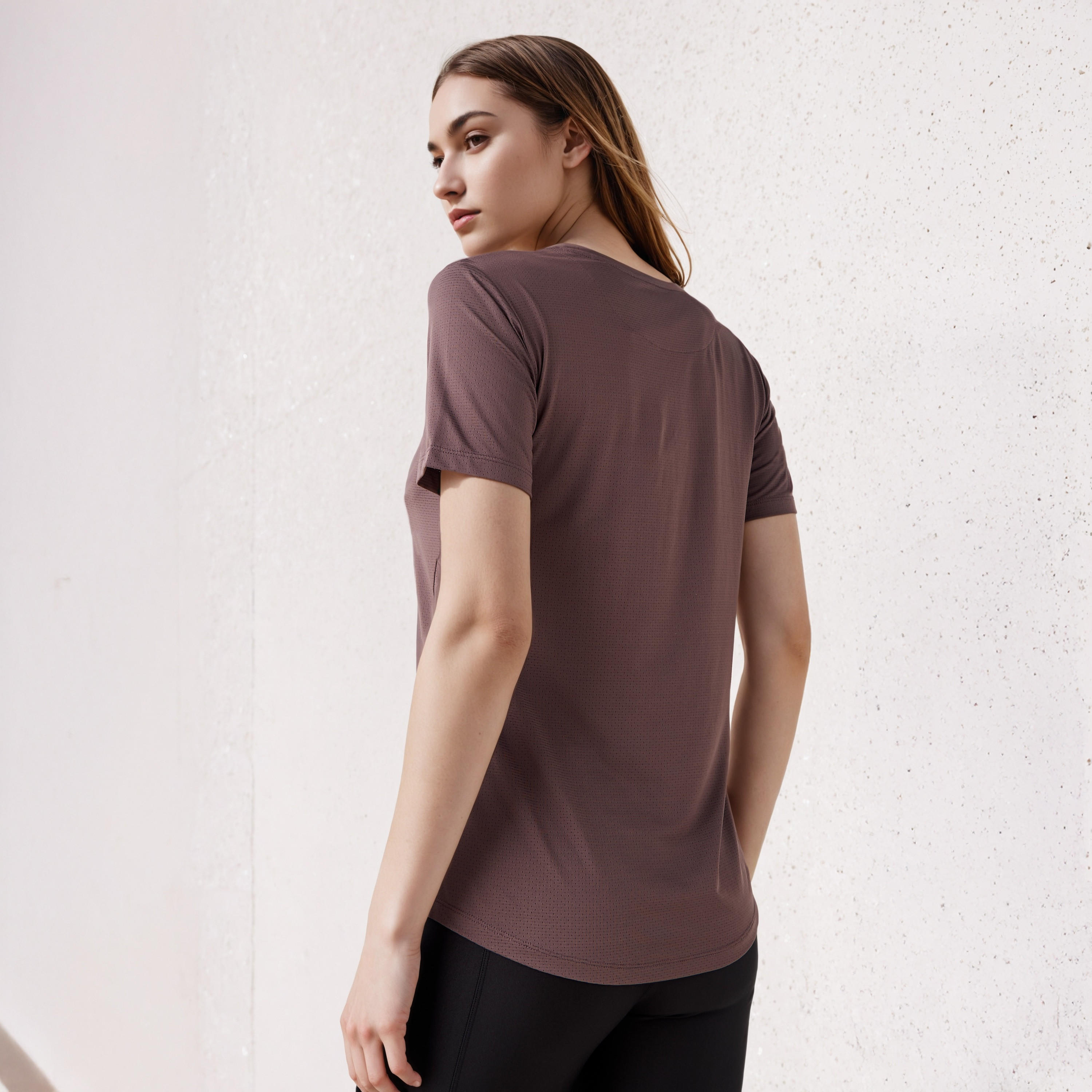Textured Crew Neck T-shirt-women-clothing-tshirts-image-3