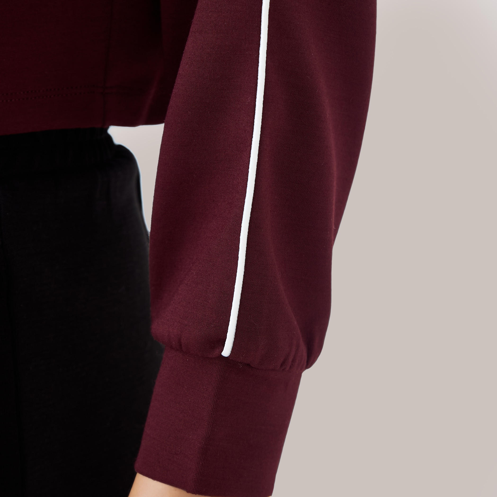 Piping Detail T-shirt with Long Sleeves-women-clothing-tshirts-image-5