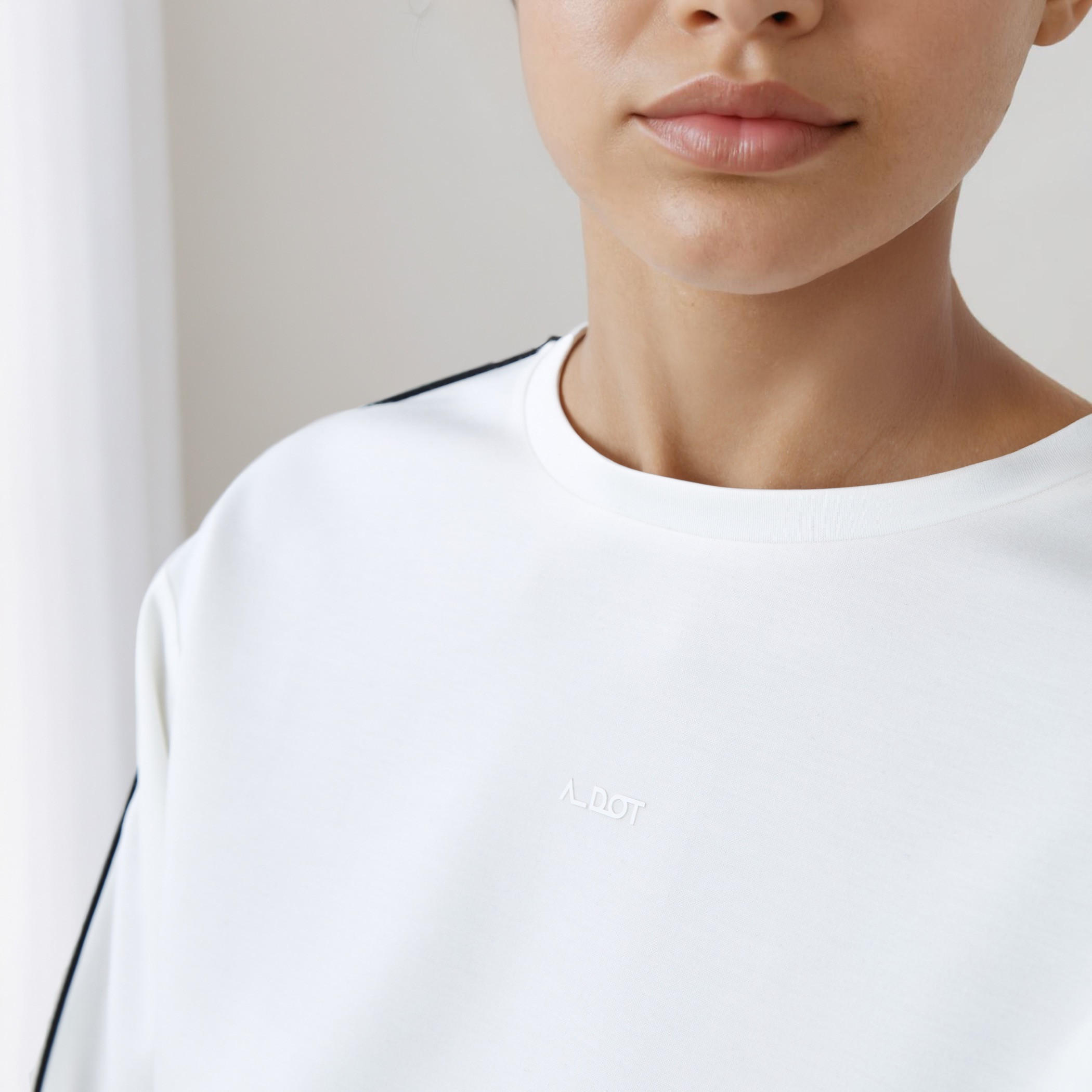 Piping Detail T-shirt with Long Sleeves-women-clothing-tshirts-image-4