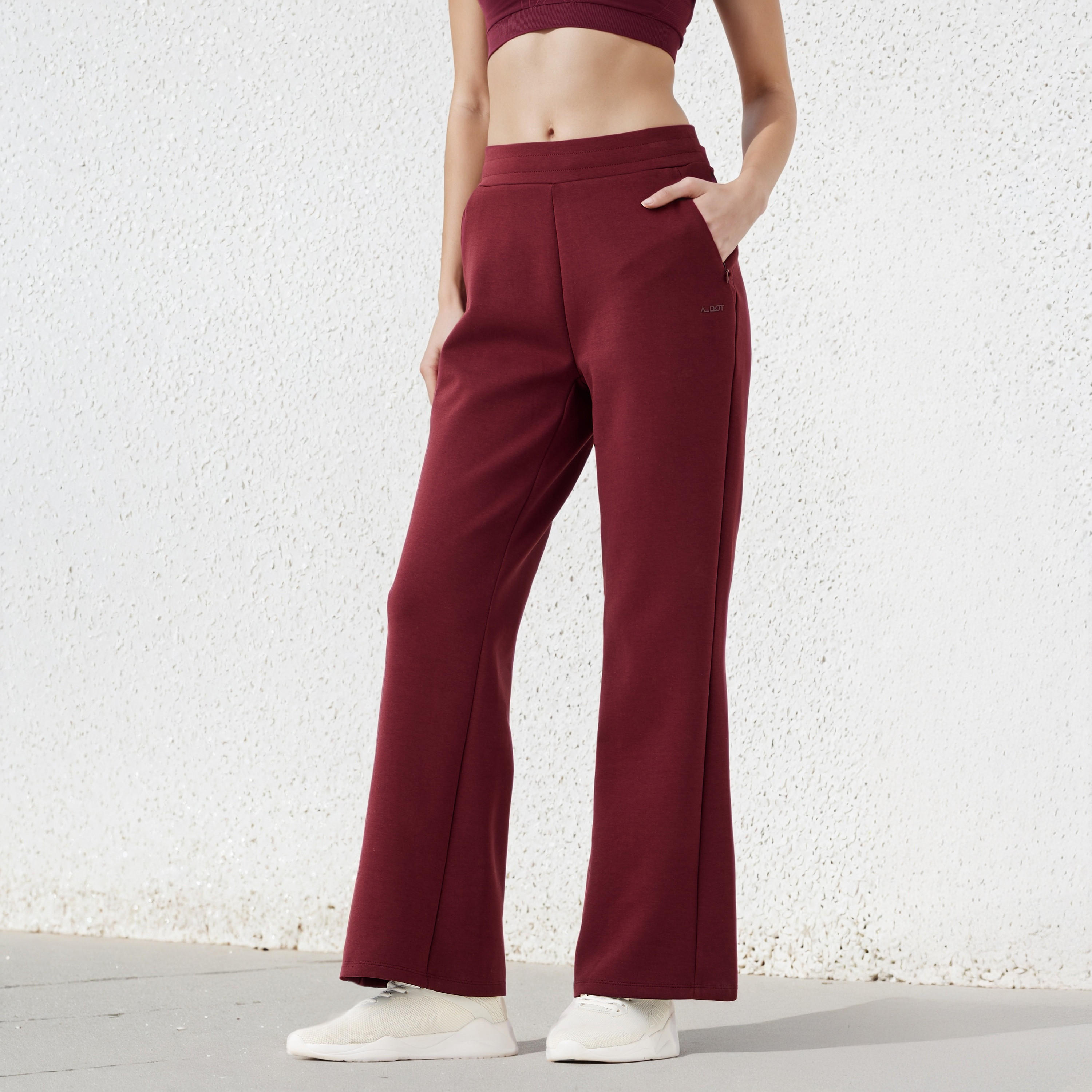 بنطلون رياضي نسائي بقصة عادية وجيوب بسحاب-women-clothing-trousers-image-1