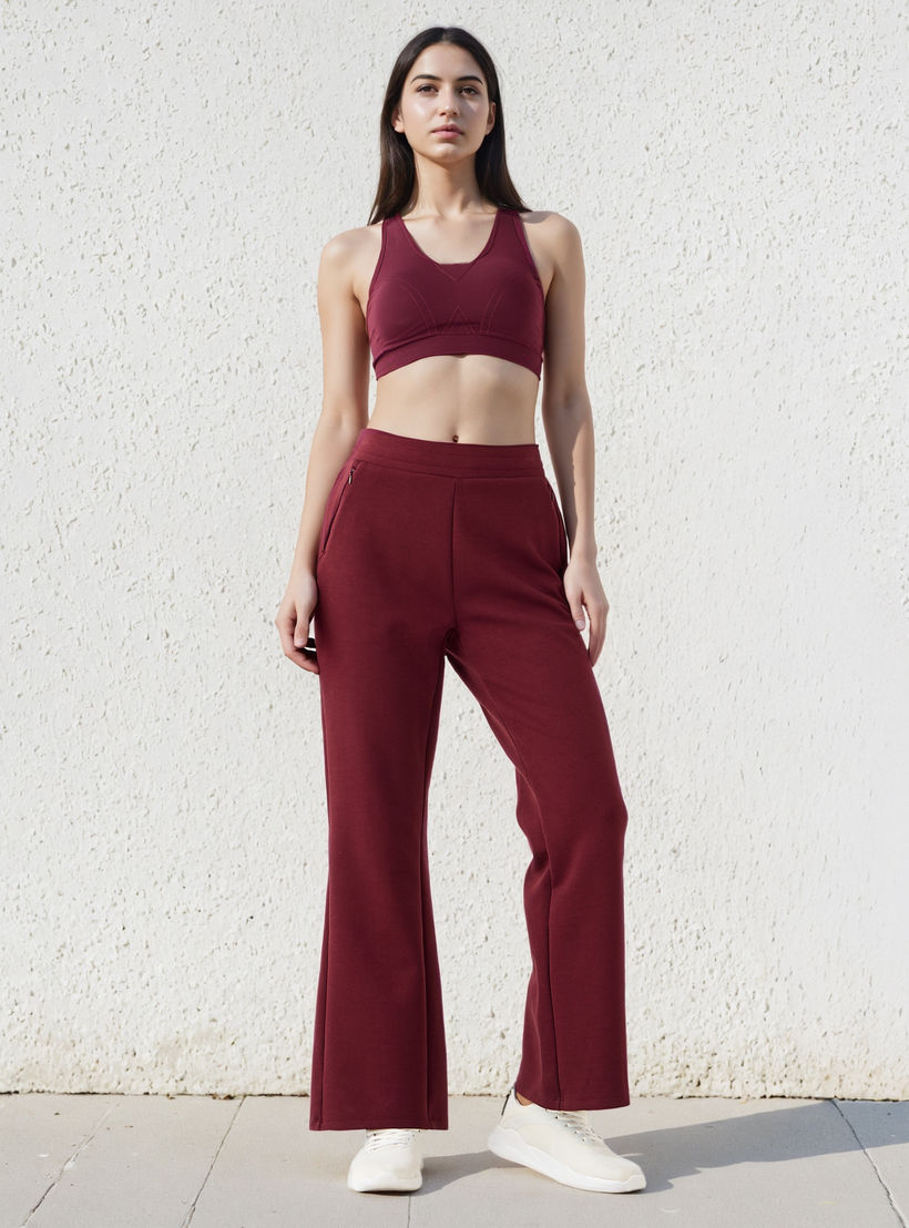 بنطلون رياضي نسائي بقصة عادية وجيوب بسحاب-women-clothing-trousers-image-2