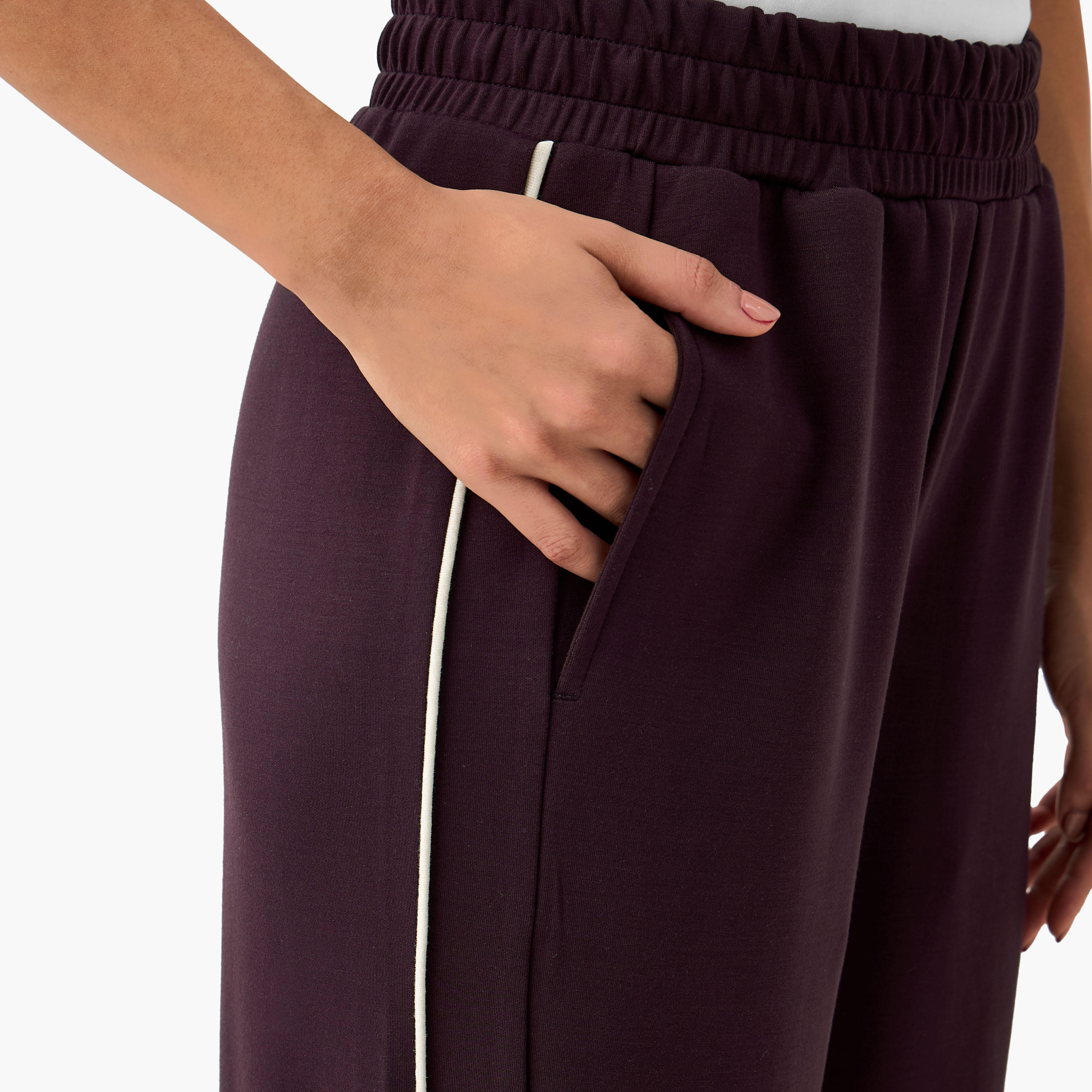 بنطلون رياضي بقصة عادية وتفاصيل زر للنساء-women-clothing-sportswearandactivewear-bottoms-joggersandtrackpants-image-3