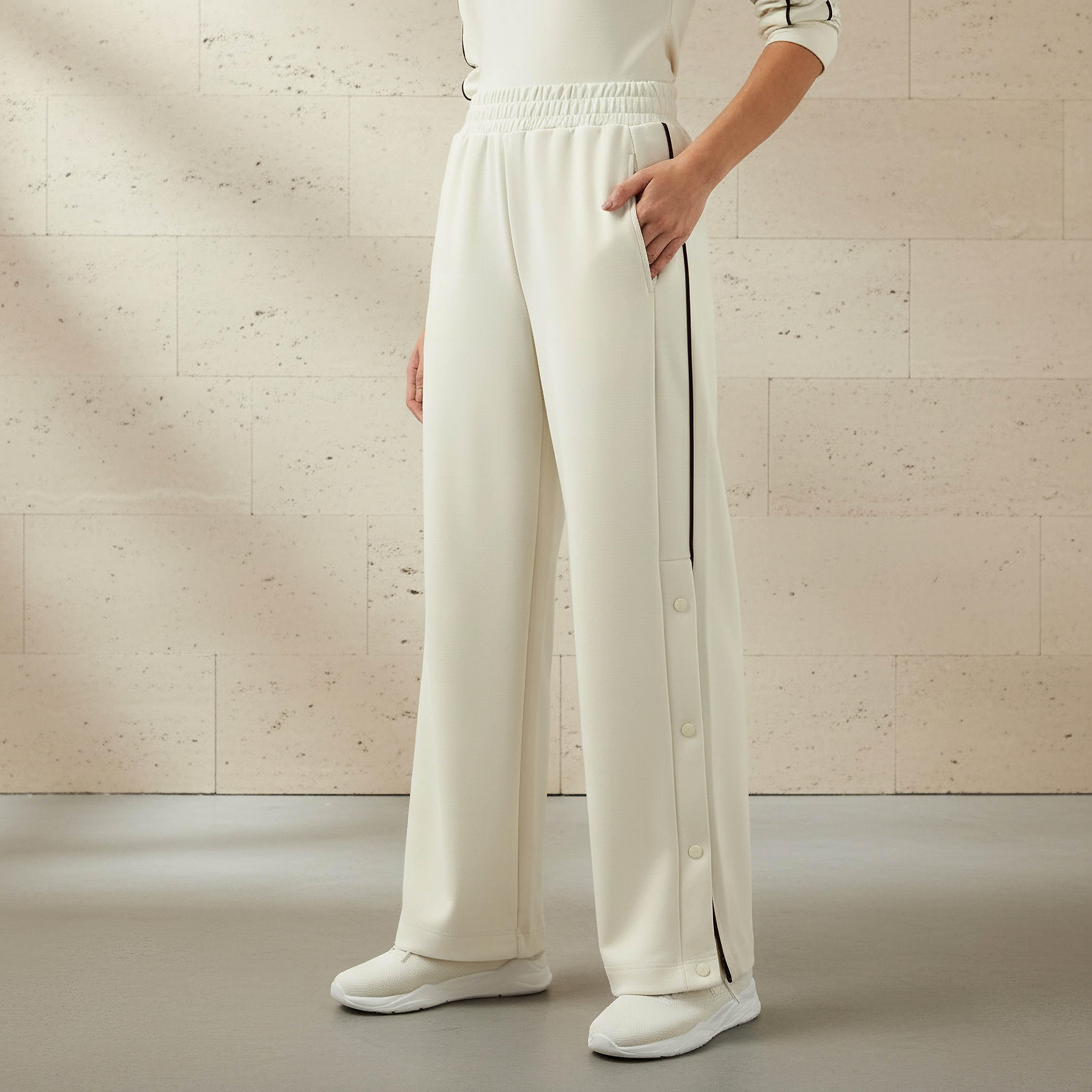 Women Regular Fit Joggers with Button Detail-women-clothing-sportswearandactivewear-bottoms-joggersandtrackpants-image-1