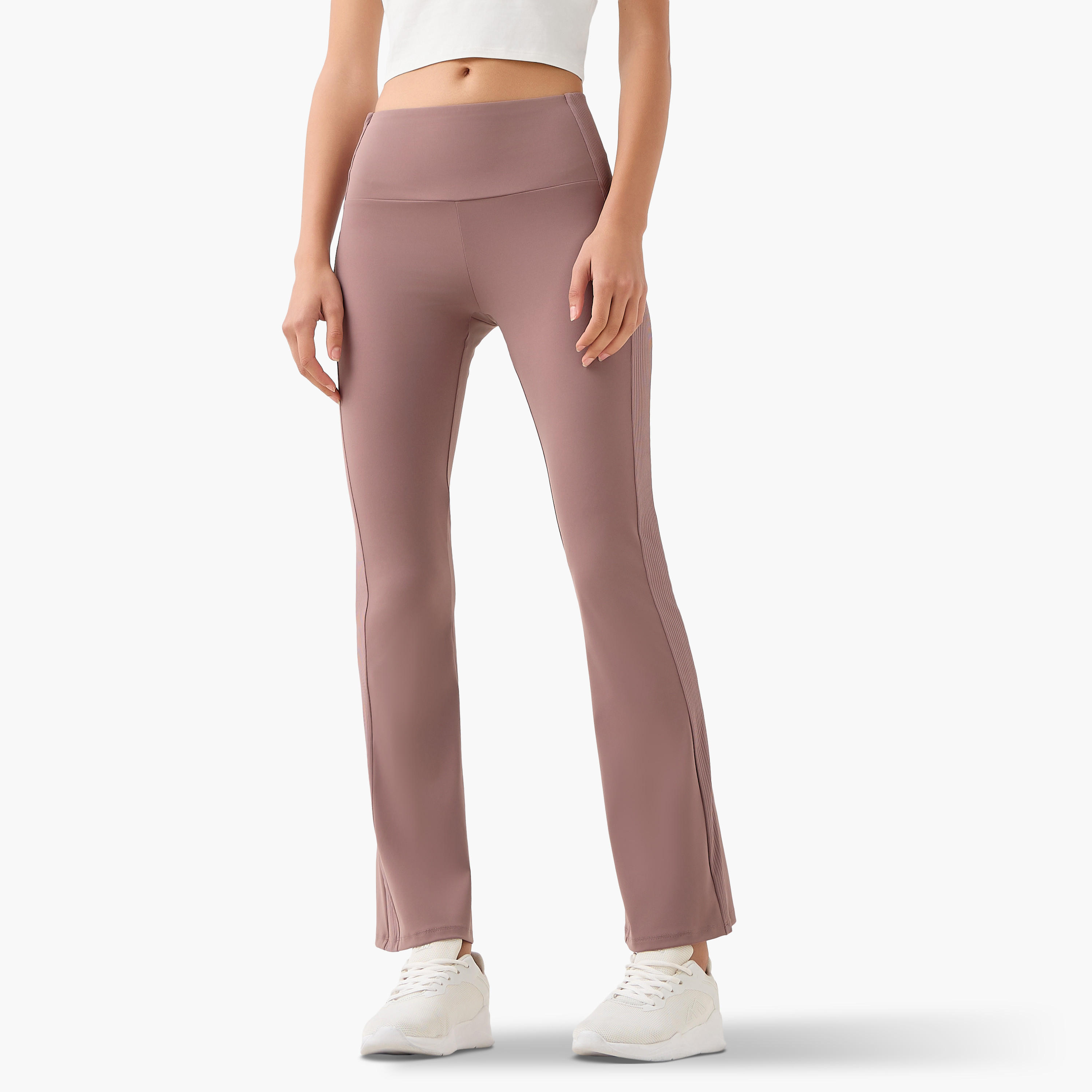 بنطلون ليقنز بحواف واسعة ولوح مضلع-women-clothing-bottoms-leggings-image-5