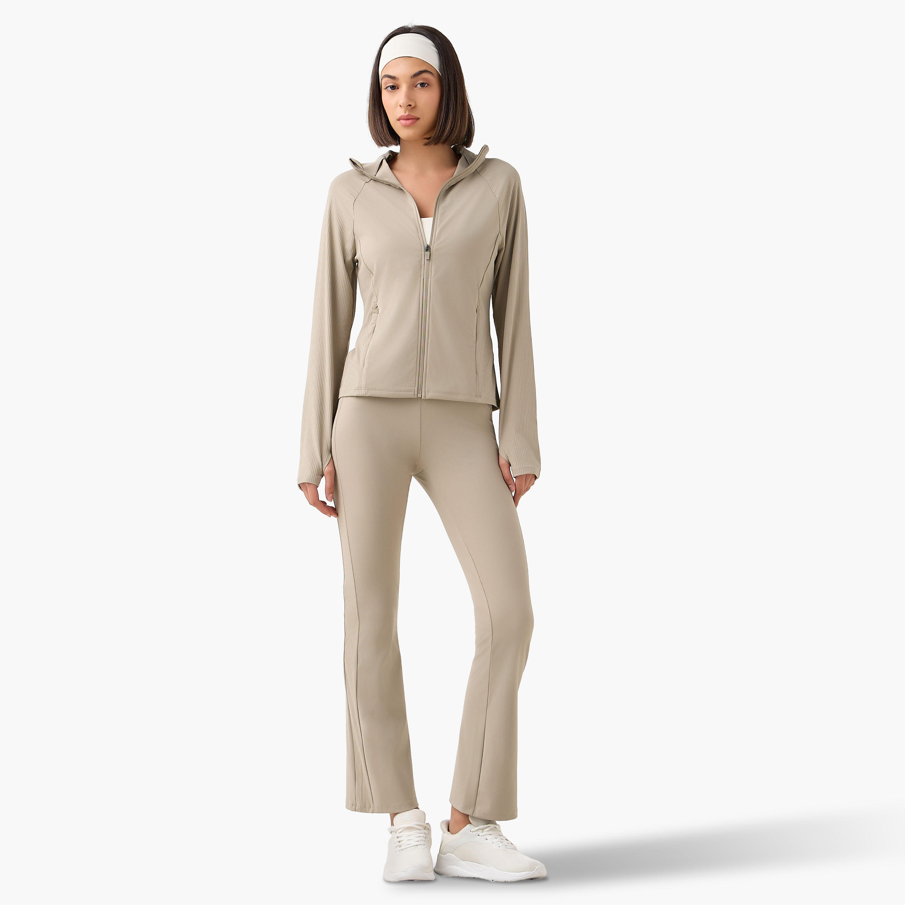 بنطلون ليقنز بحواف واسعة ولوح مضلع-women-clothing-bottoms-leggings-image-2