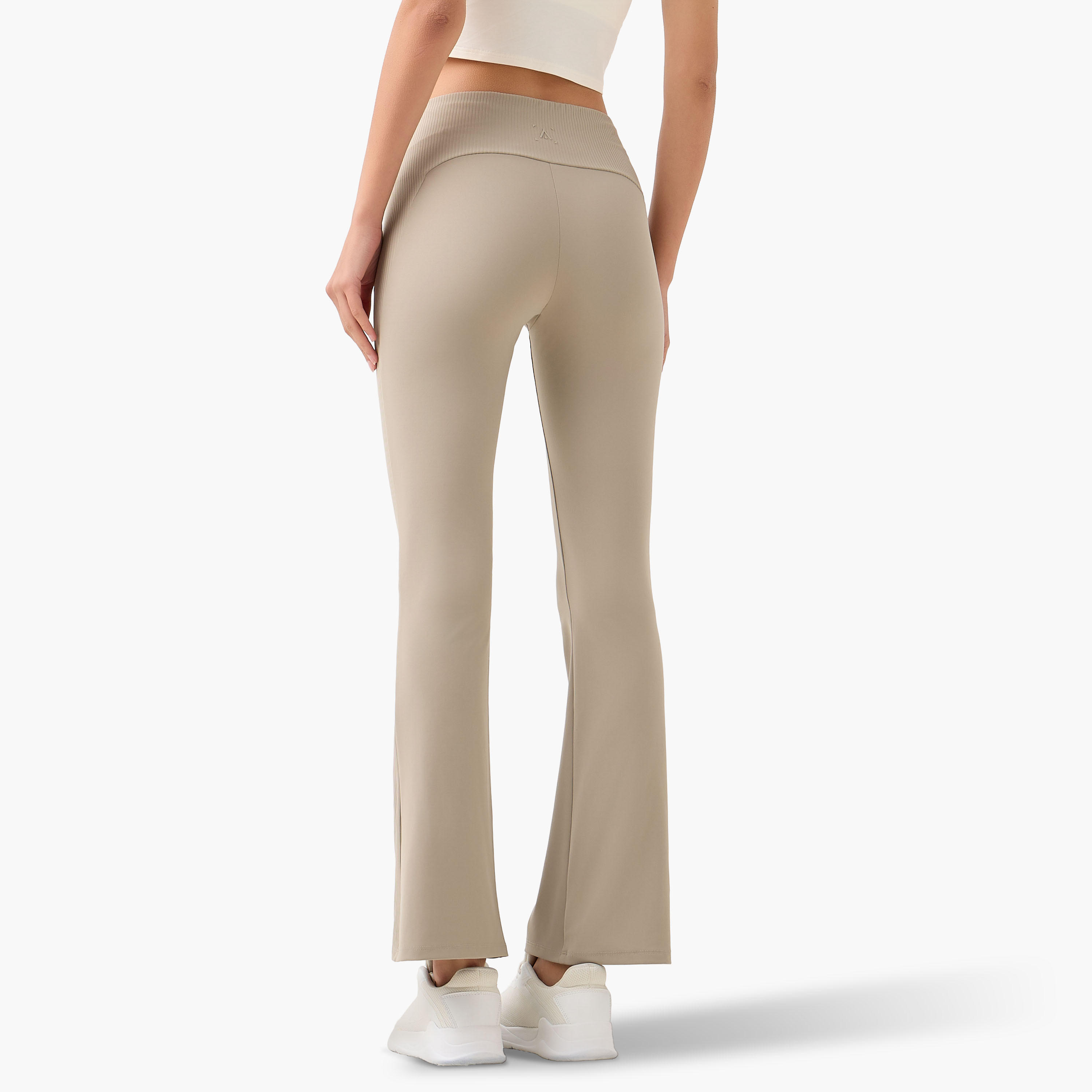 Flared Leggings with Ribbed Panel-women-clothing-bottoms-leggings-image-3
