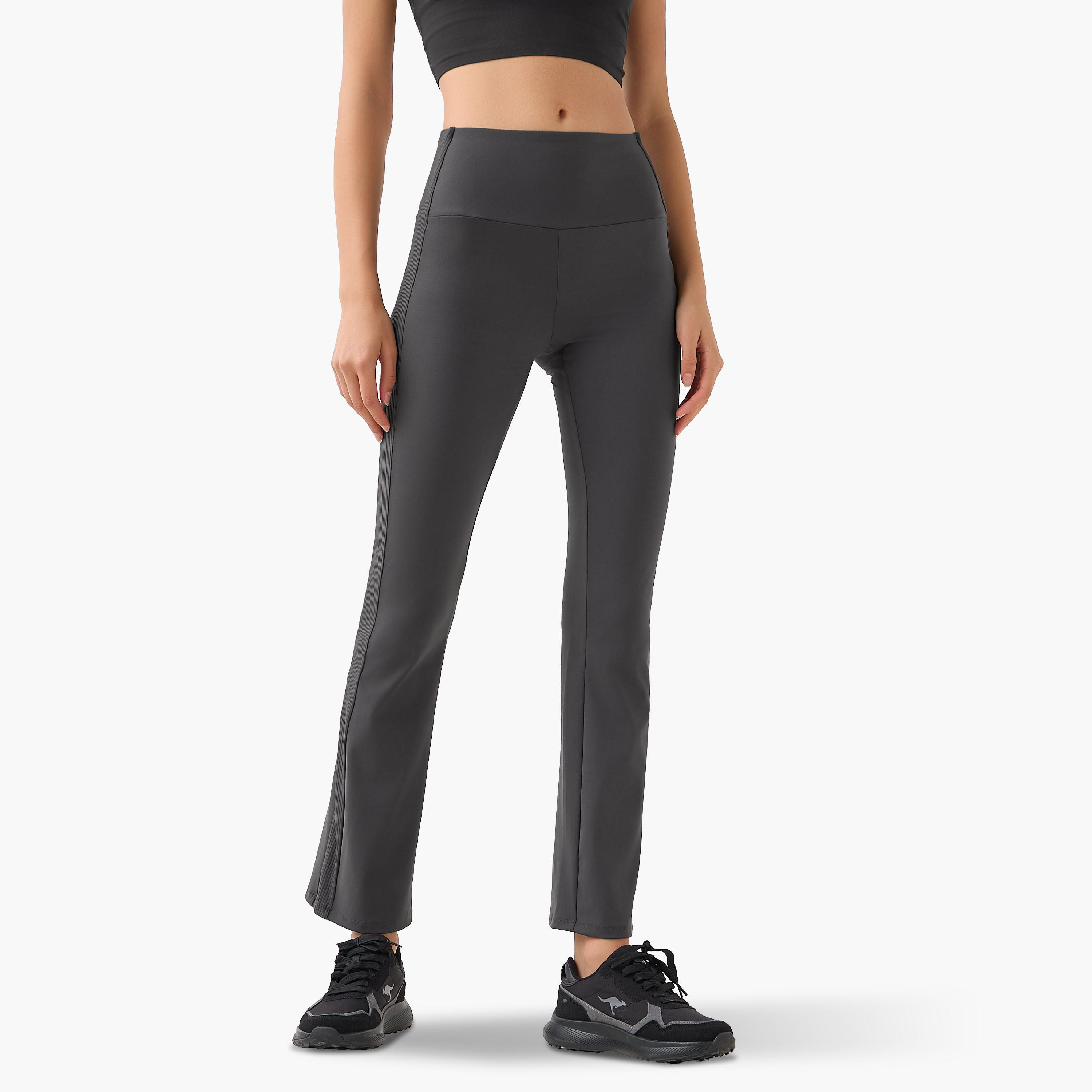 Flared Leggings with Ribbed Panel-women-clothing-bottoms-leggings-image-2