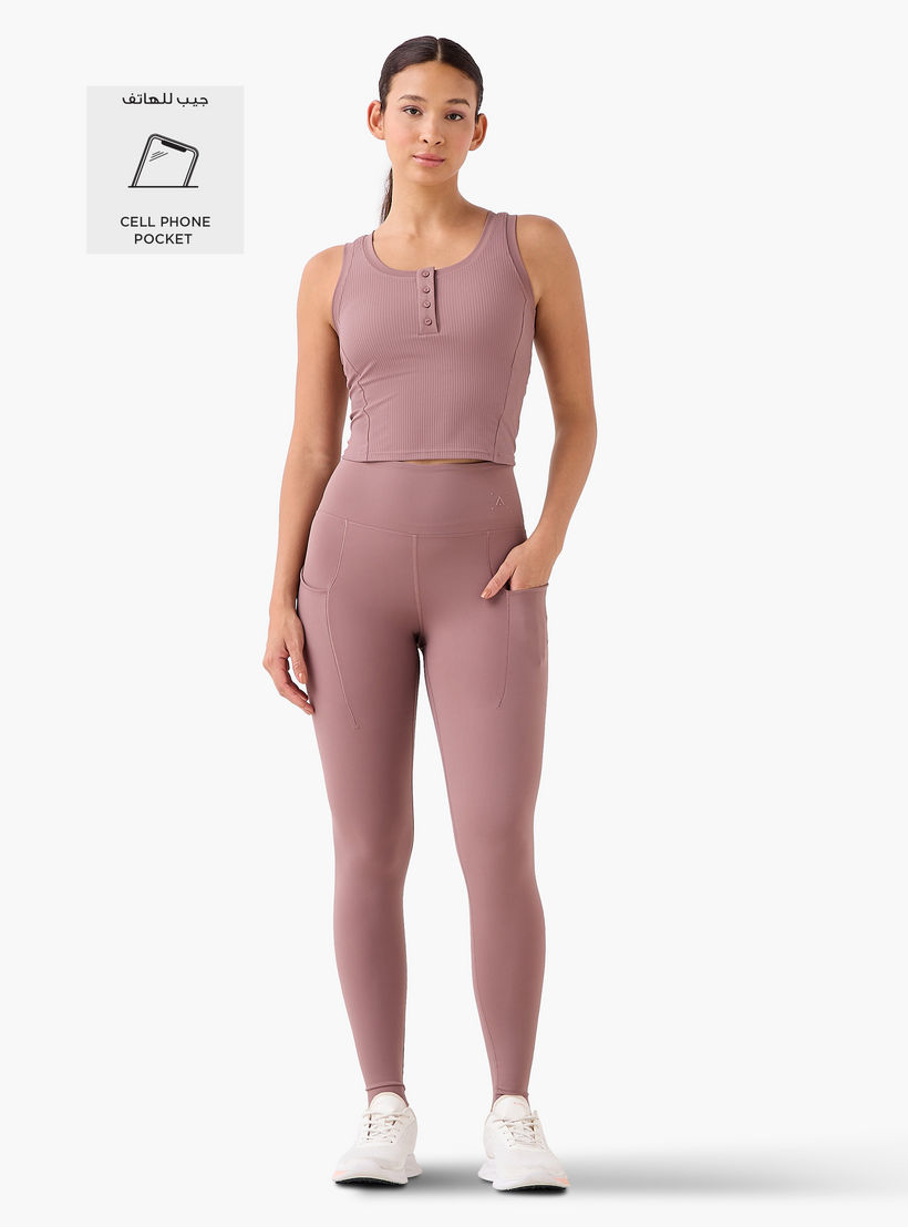 Yoga Slim Fit Leggings with Cell Phone Pocket-women-clothing-bottoms-leggings-image-2