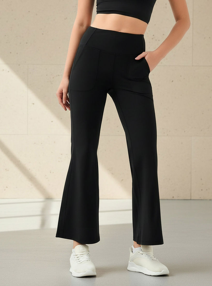 Women Flared Leggings with Pockets-women-clothing-coordsets-image-1