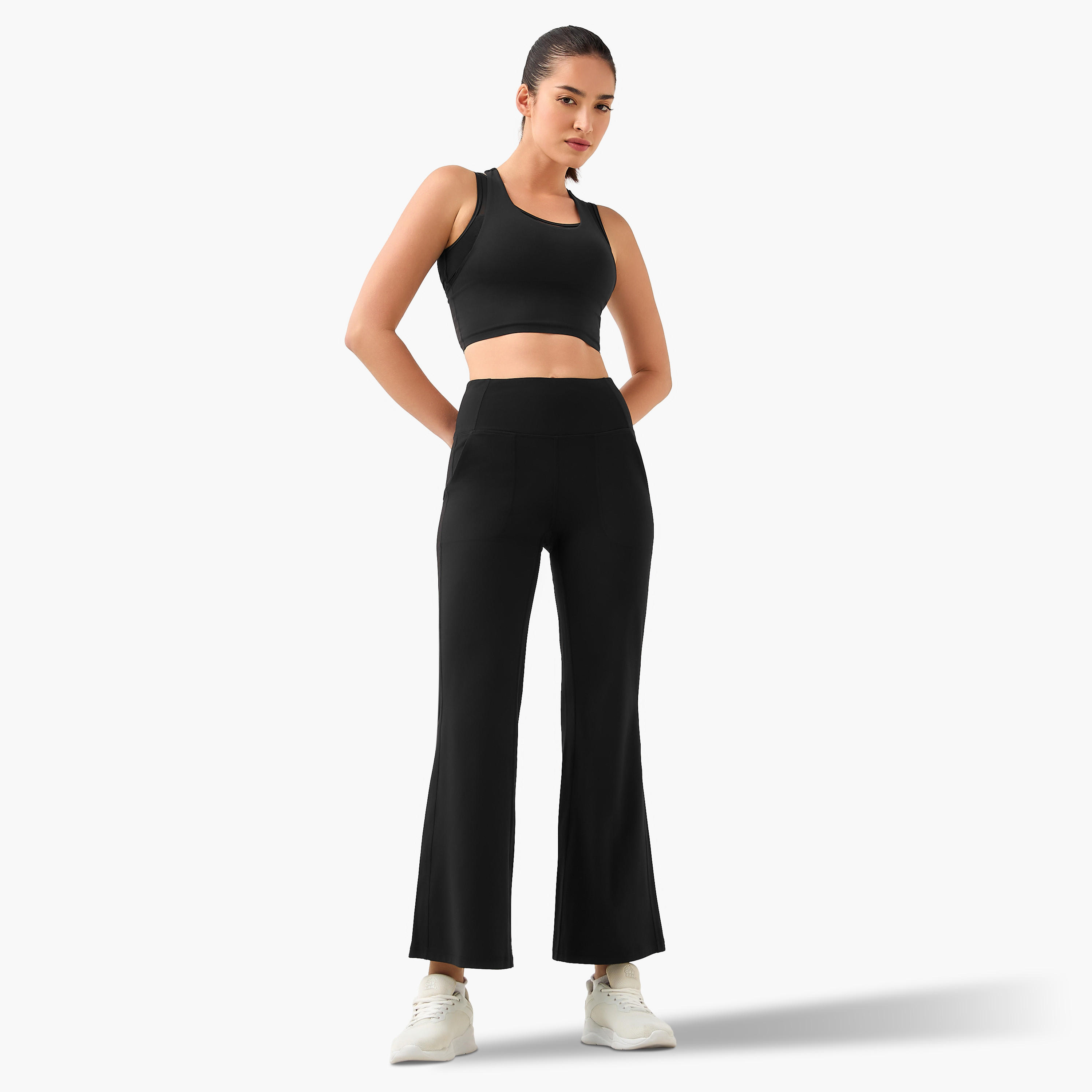 Women Flared Leggings with Pockets-women-clothing-coordsets-image-3