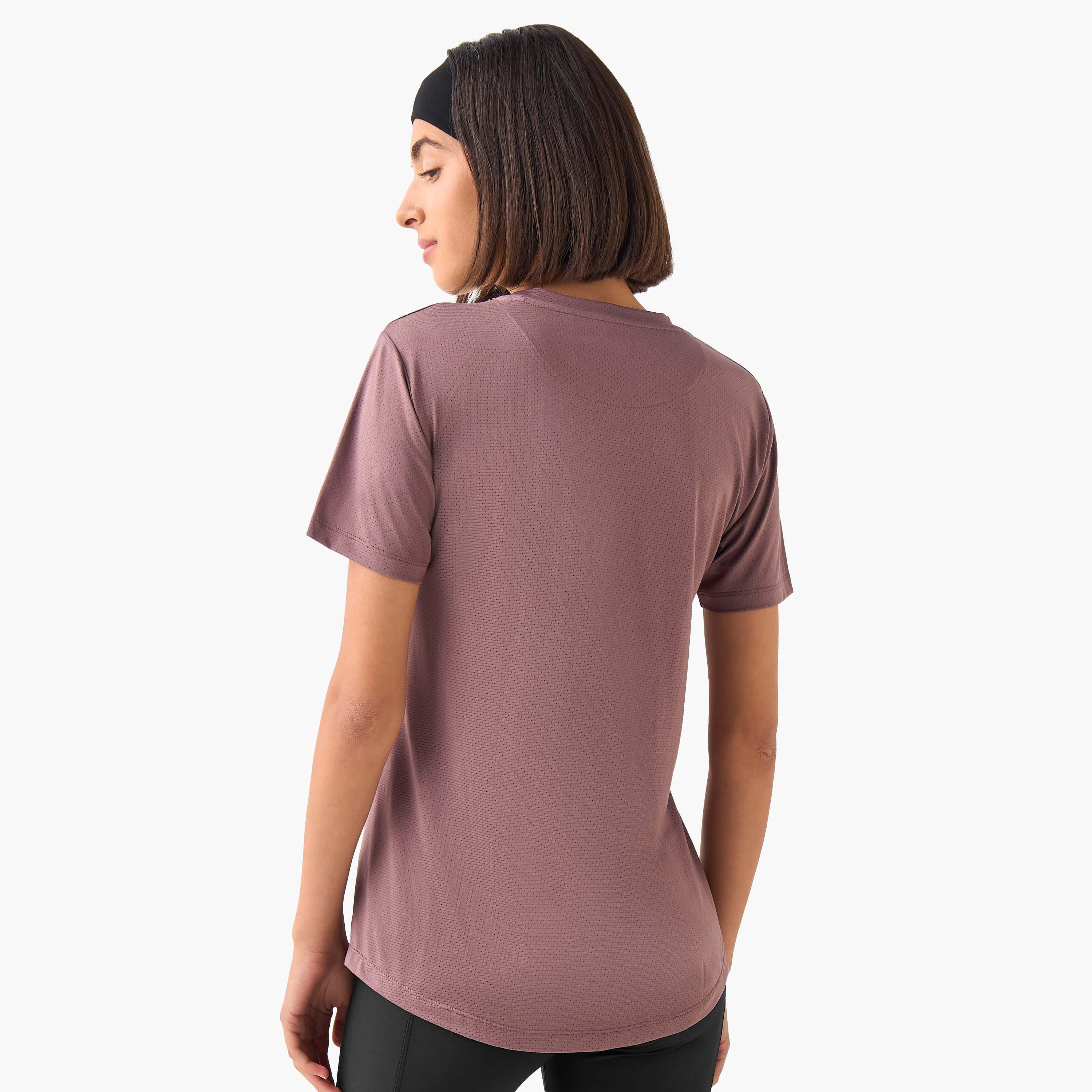 Crew Neck Short Sleeves T-shirt with Print-women-clothing-tshirts-image-4