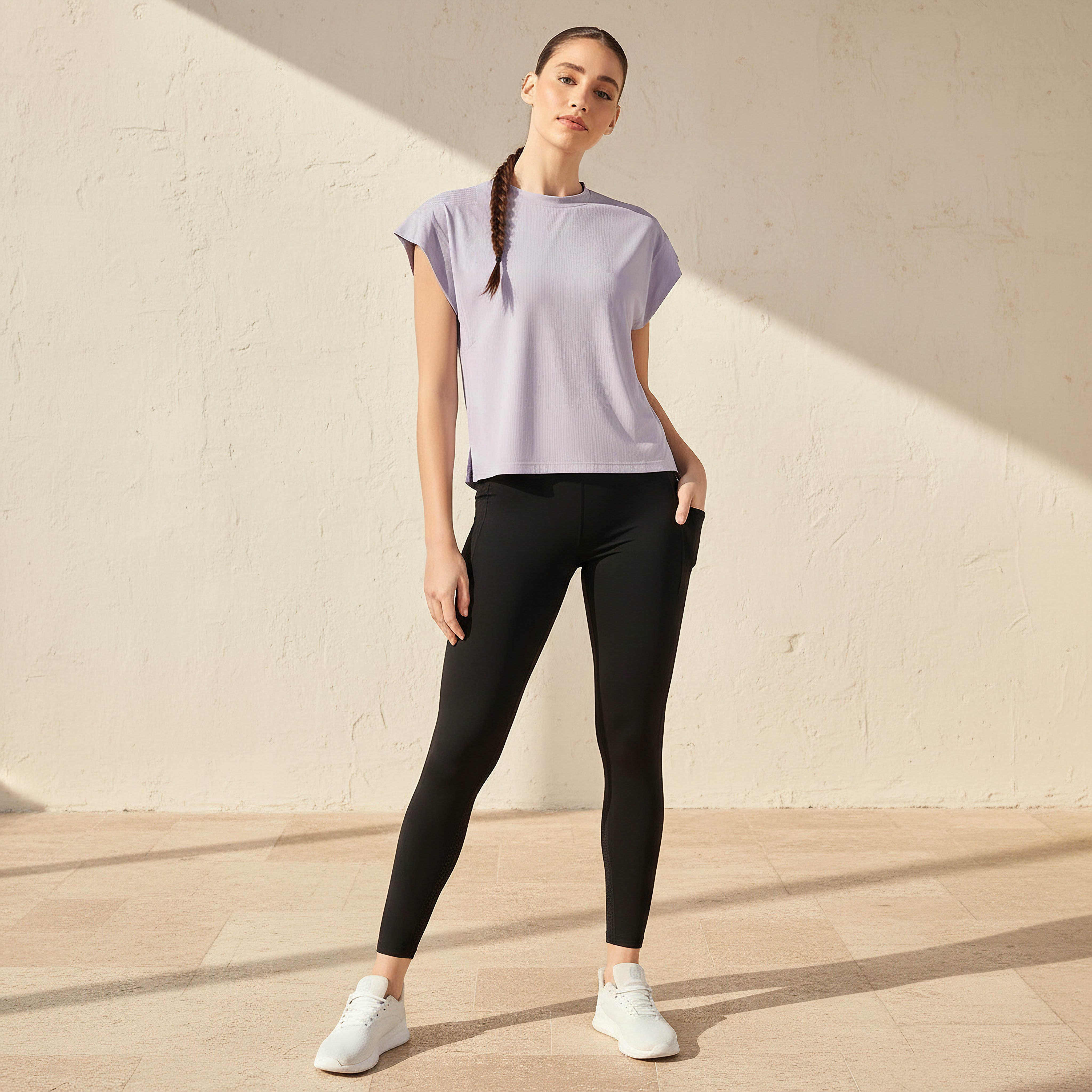 Women Ribbed 2 Way Stretch Boxy T-shirt-women-clothing-tshirts-image-2