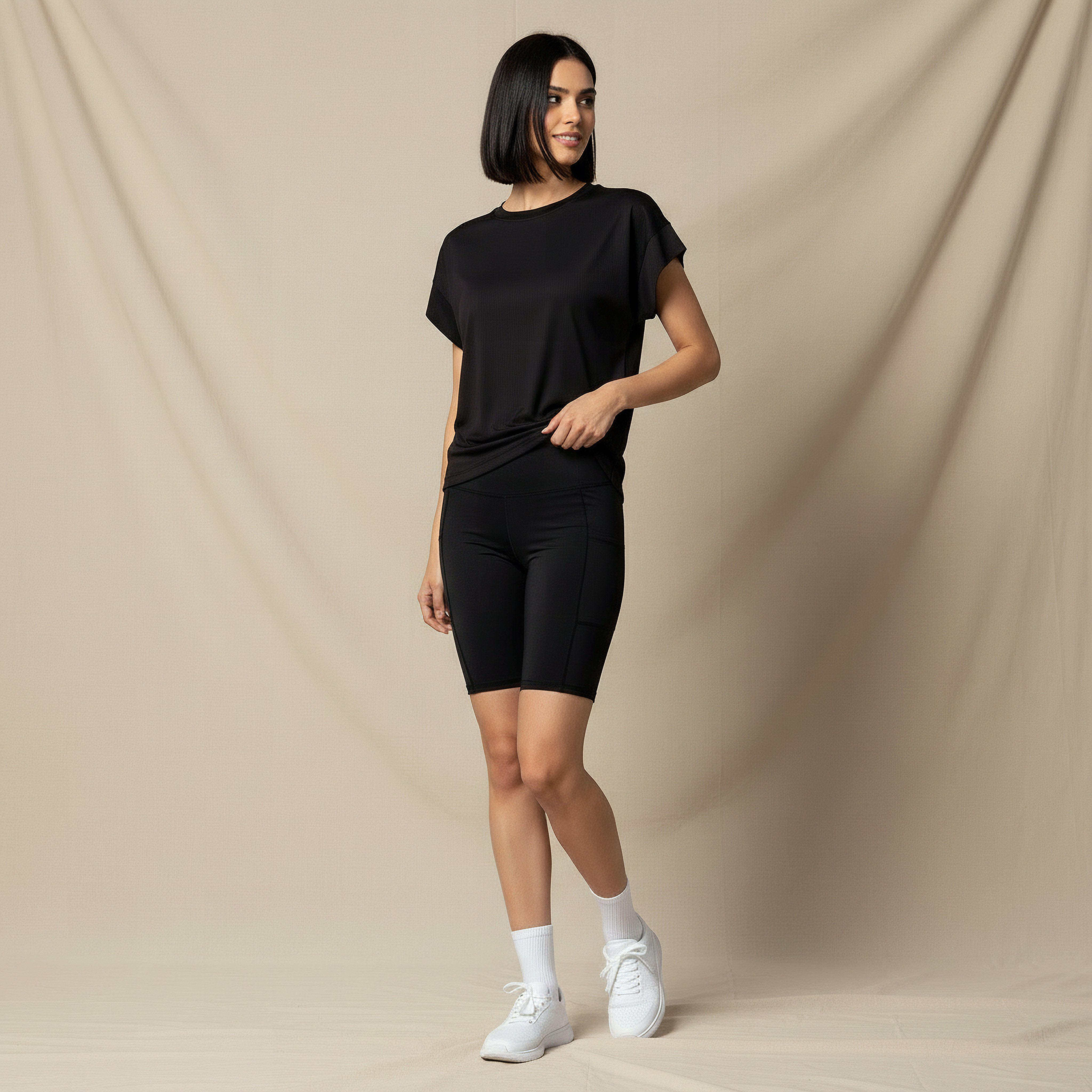 Women Ribbed 2 Way Stretch Boxy T-shirt-women-clothing-tshirts-image-6
