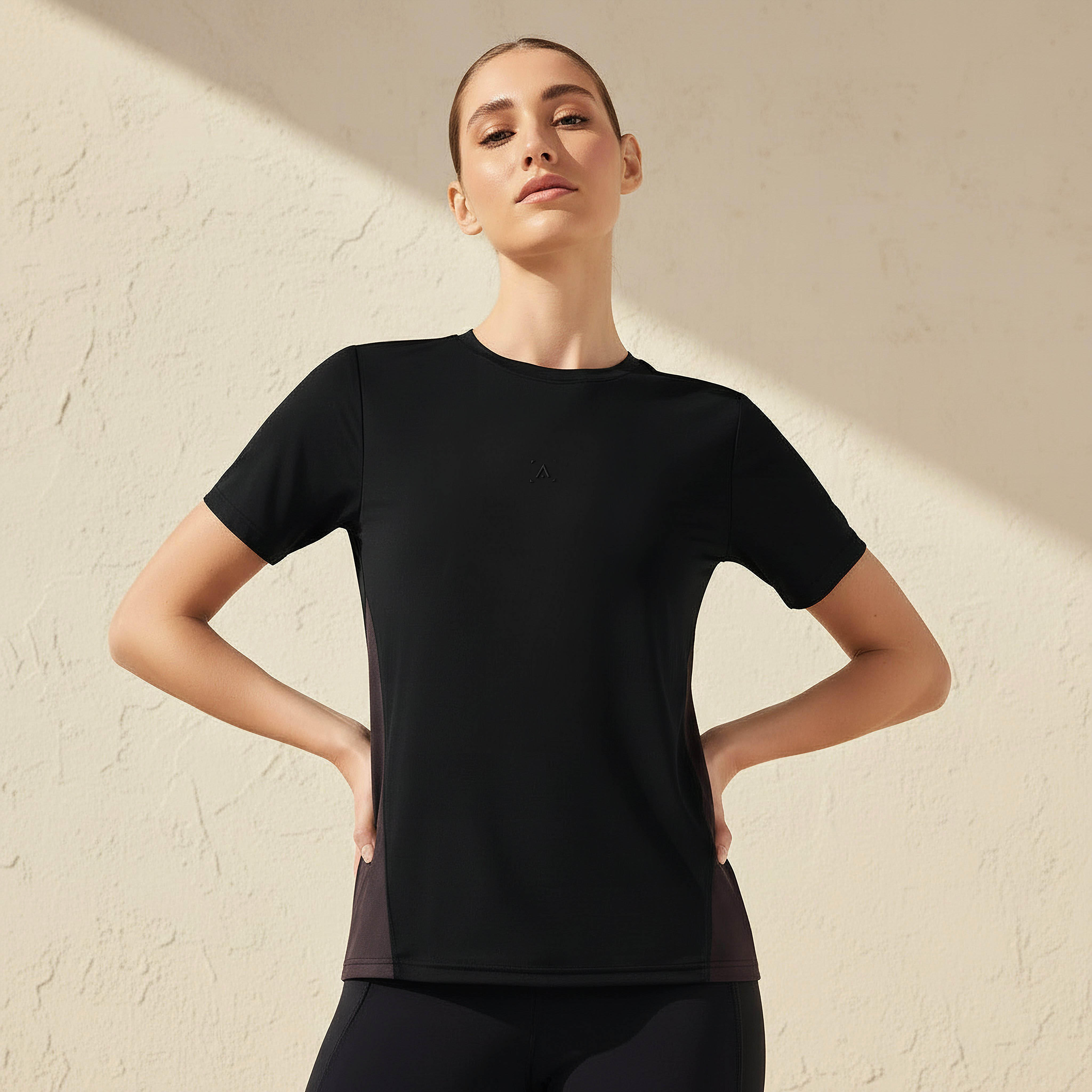 Women 2 Way Stretch Performance T-shirt-women-clothing-coordsets-image-1