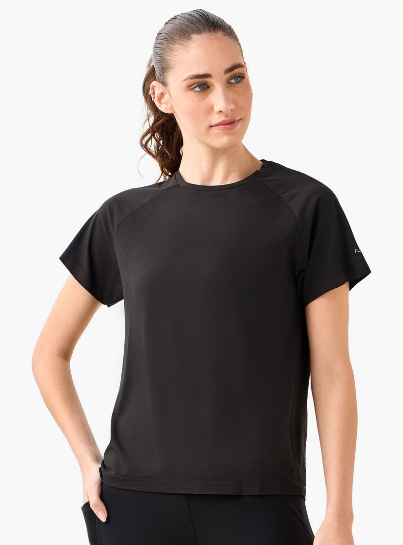 Women 4-Way Stretch Jacquard T-shirt-women-clothing-coordsets-image-3
