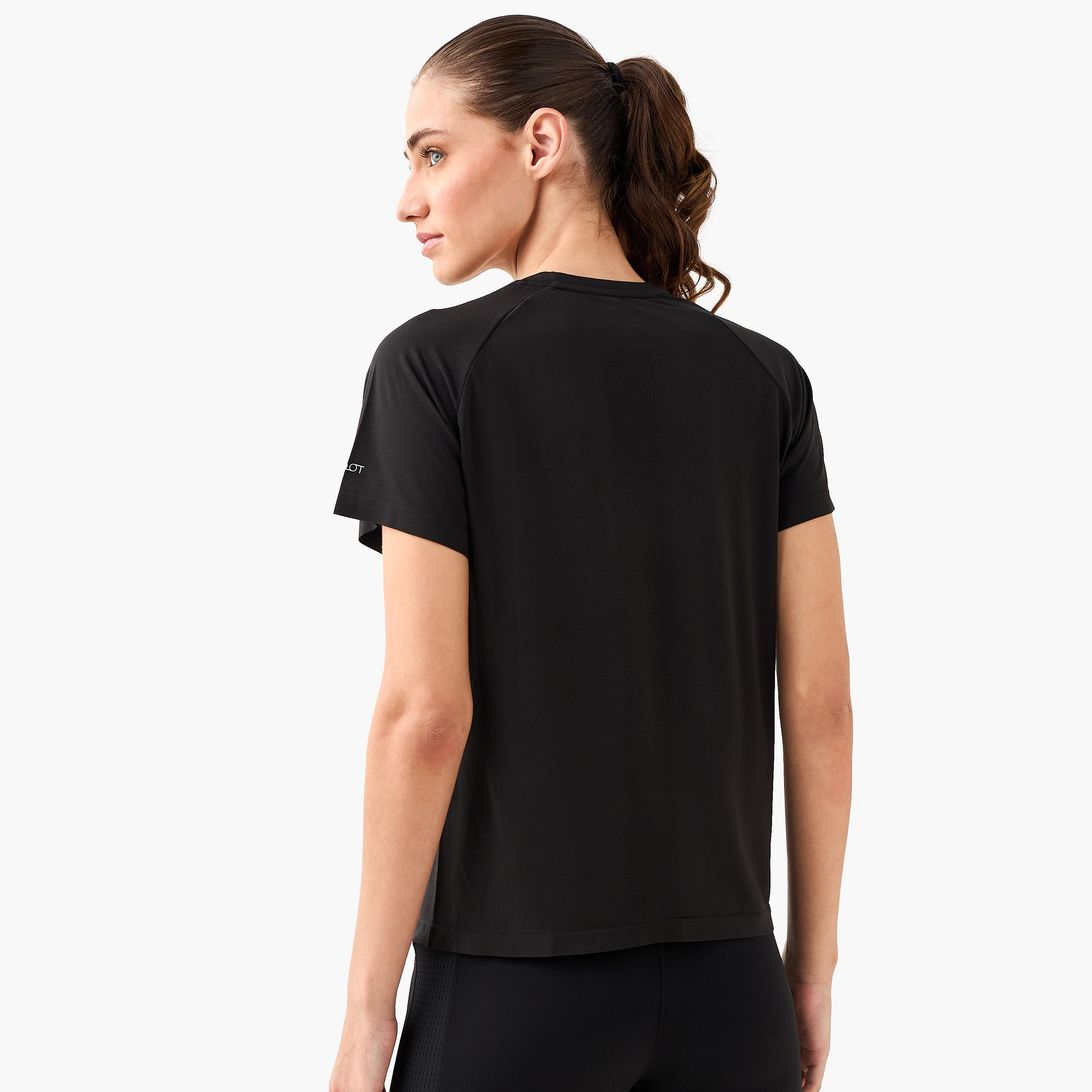 Women 4-Way Stretch Jacquard T-shirt-women-clothing-coordsets-image-5