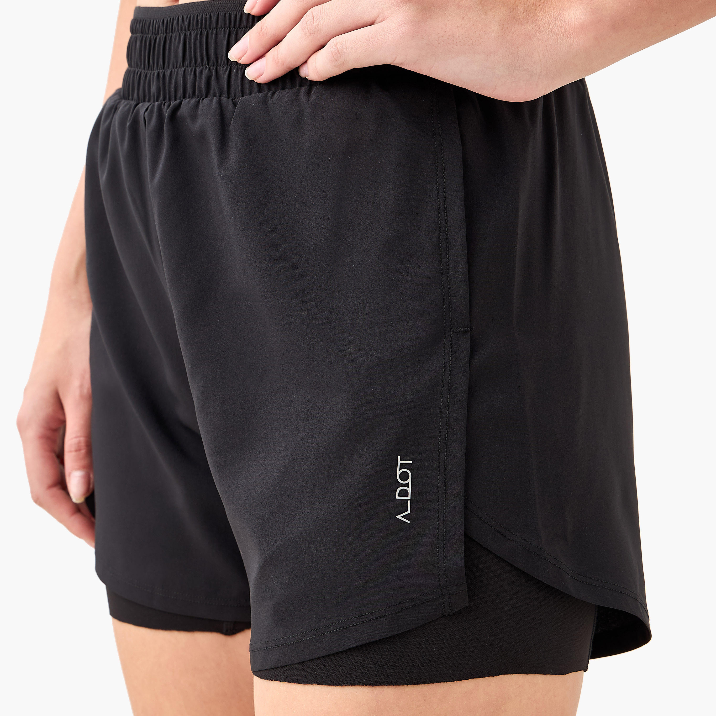 شورت جري بملمس ناعم مع بطانة داخلية للنساء-women-clothing-coordsets-image-4