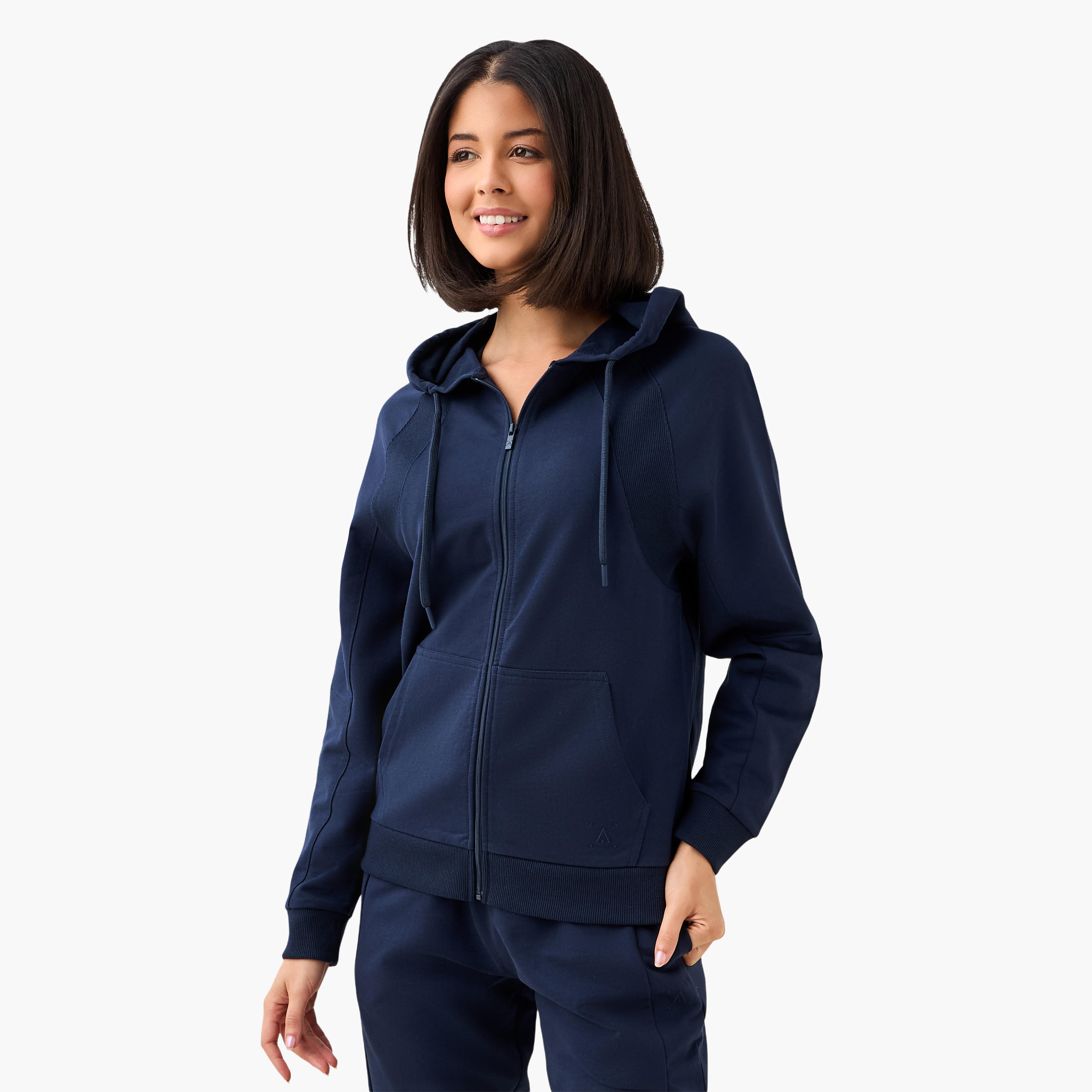 جاكيت بقبعة وجيوب كنجر للنساء-women-clothing-coordsets-image-3