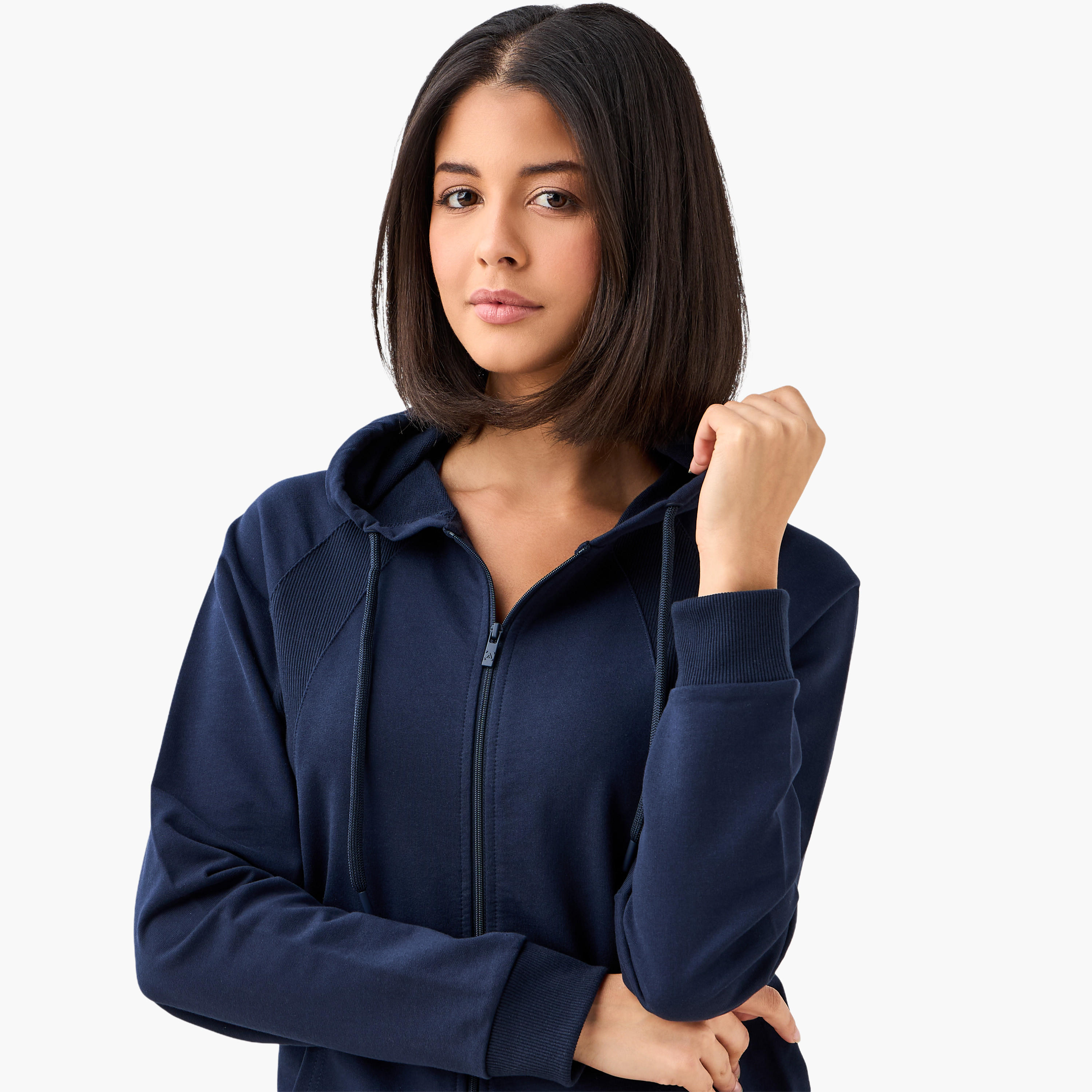 جاكيت بقبعة وجيوب كنجر للنساء-women-clothing-coordsets-image-6
