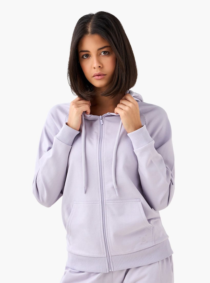 جاكيت بقبعة وجيوب كنجر للنساء-women-clothing-coordsets-image-3