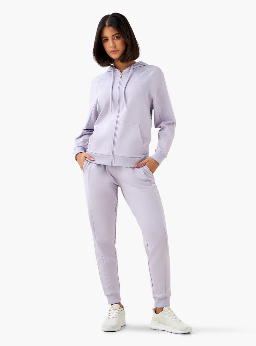جاكيت بقبعة وجيوب كنجر للنساء-women-clothing-coordsets-image-4